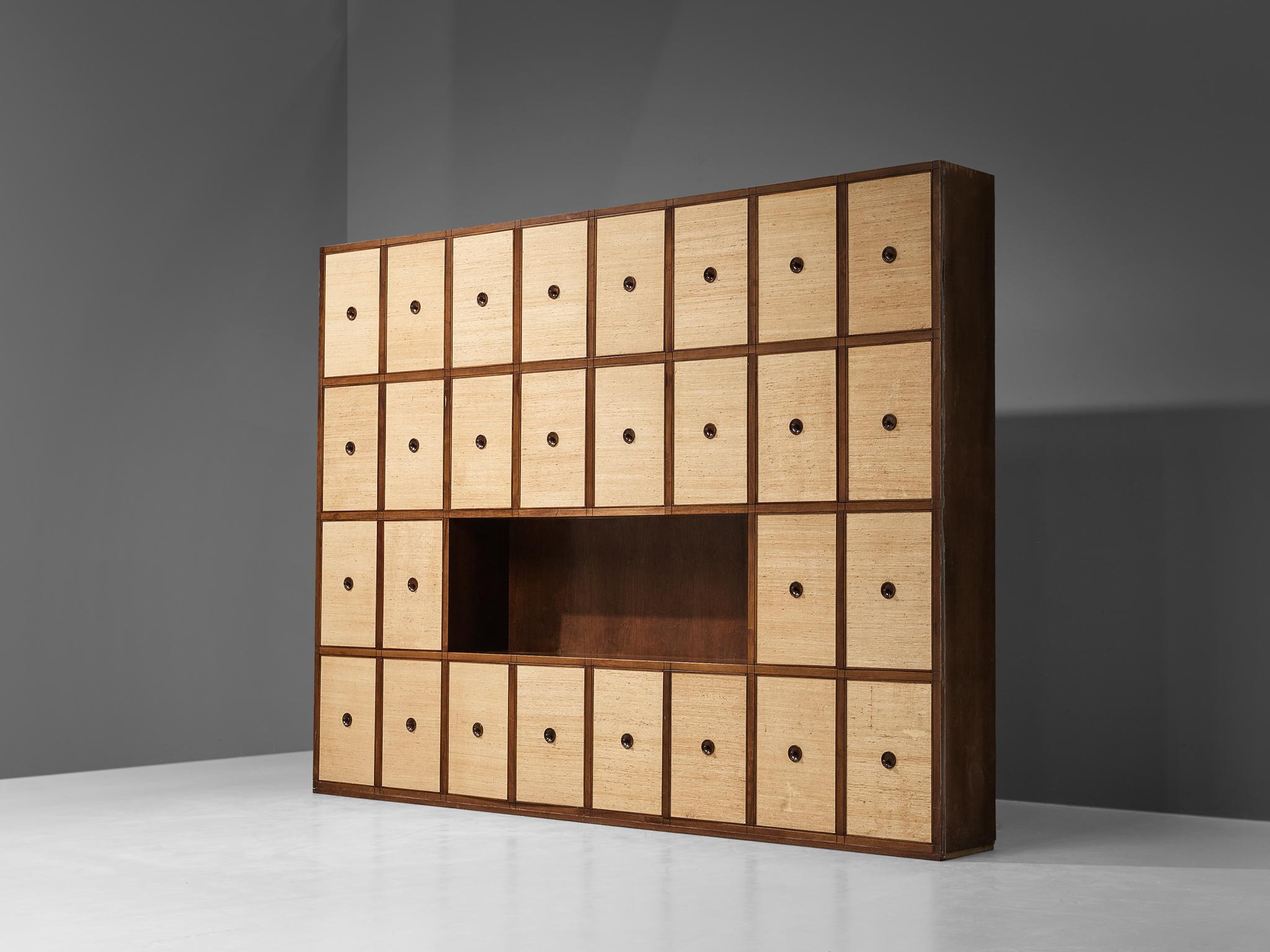 Gigi Radice for Studio Gino Colombo Unique Wall Unit in Walnut and Seagrass 3