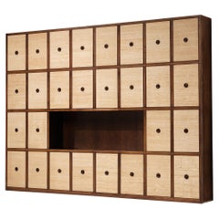 Used Gigi Radice for Studio Gino Colombo Unique Wall Unit in Walnut and Seagrass 