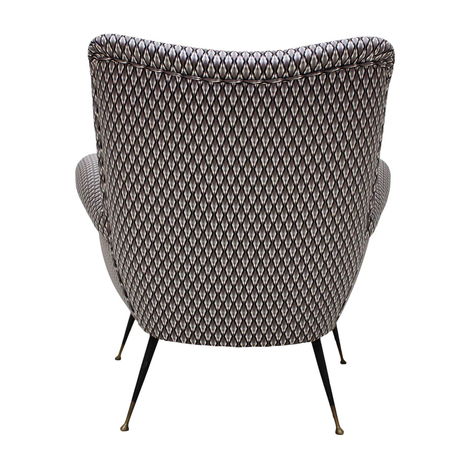 Italian Gigi Radice Mid-Century Armchair Upholstered in Serpentino Fabric For Sale