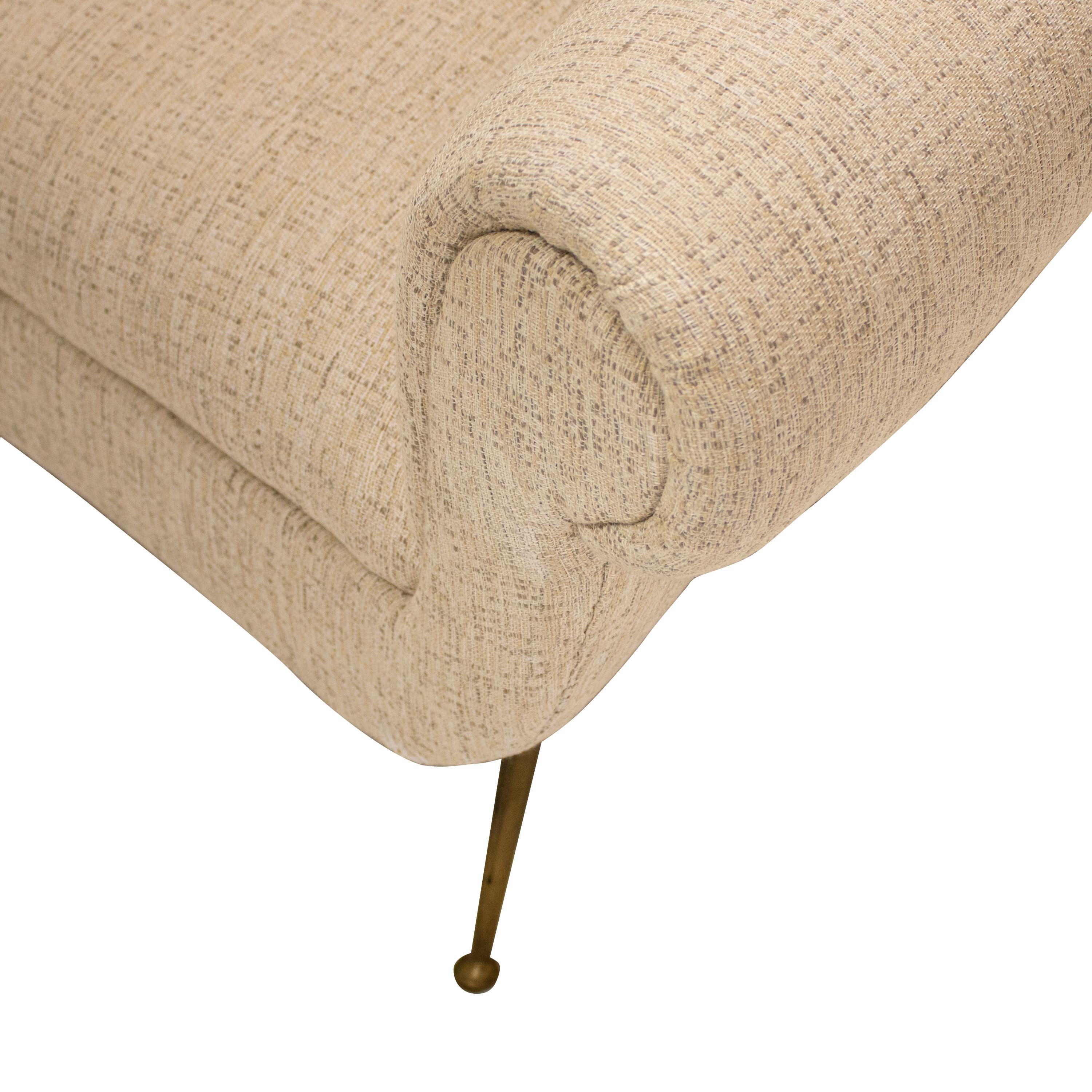 Mid-20th Century Gigi Radice Mid-Century Modern Chenille Cotton Curved Italian Sofa For Sale