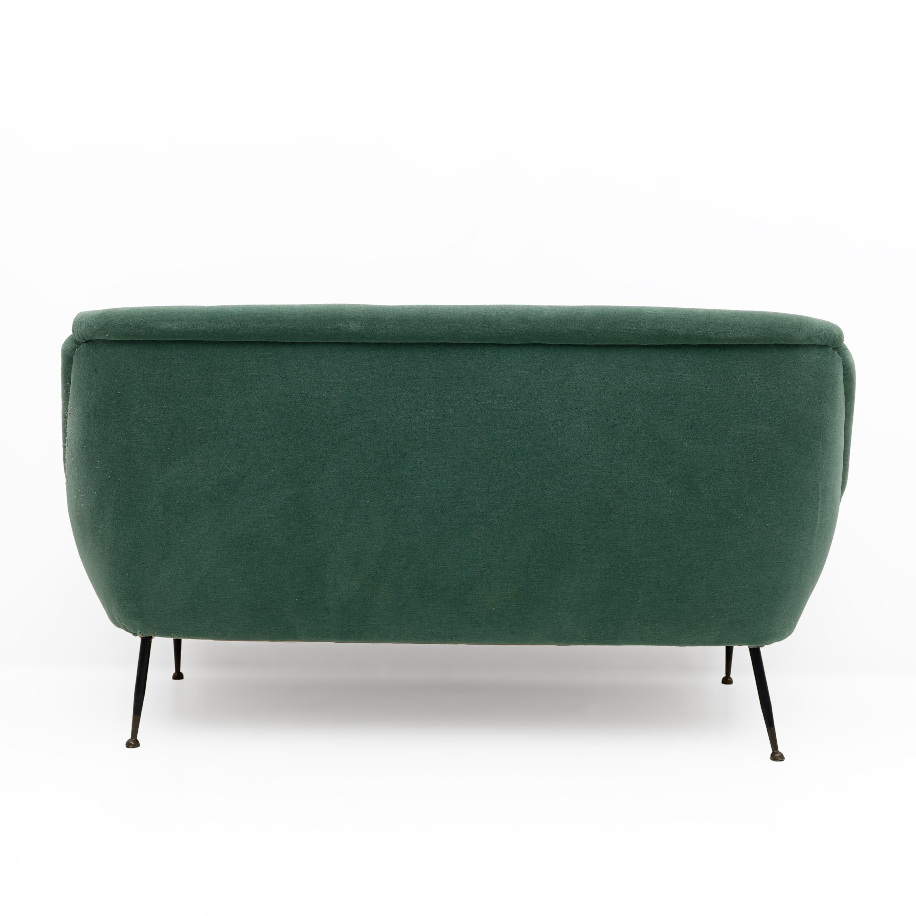 Metallo Divano italiano moderno di metà secolo di Gigi Radice per Minotti, anni '50 in vendita