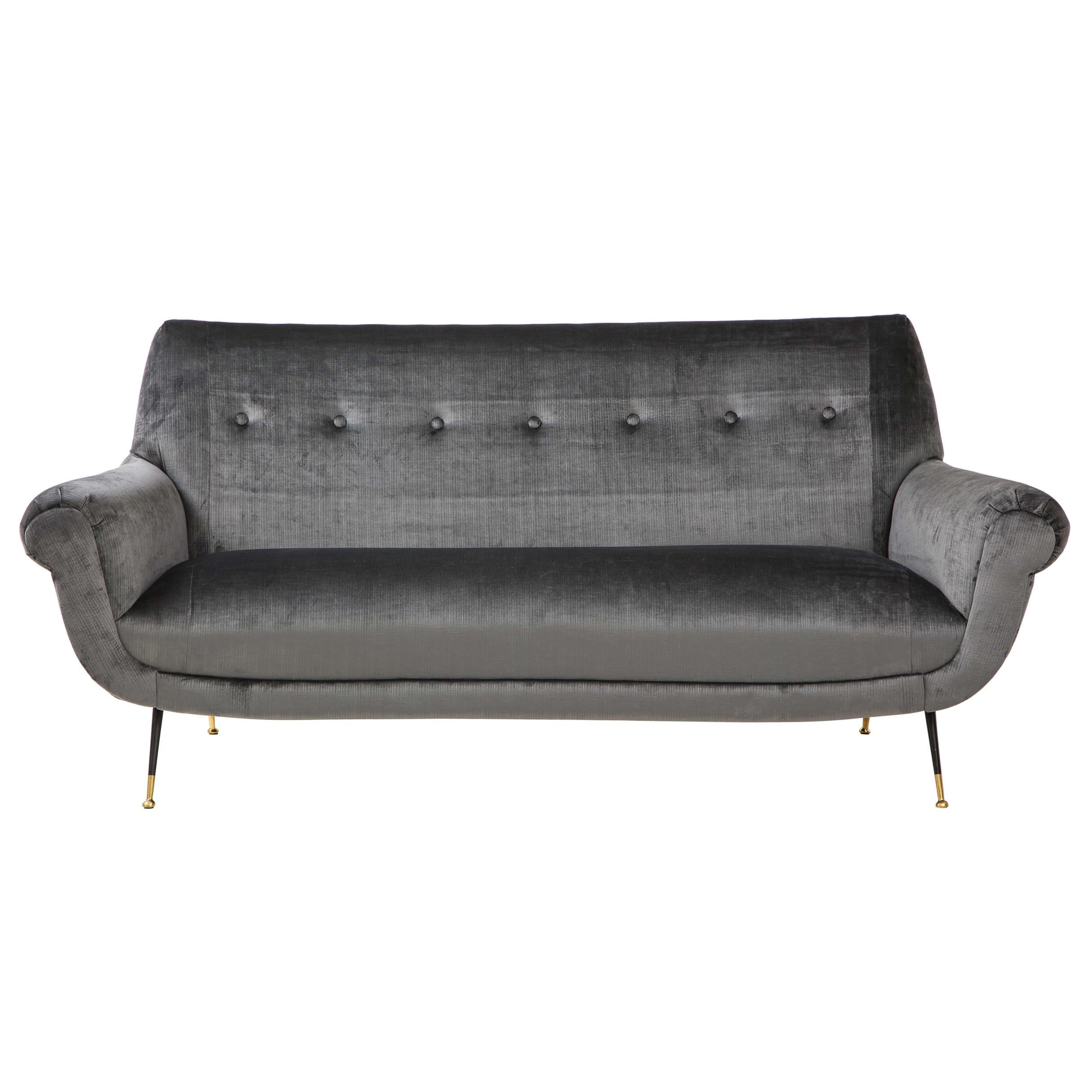 Gigi Radice Mid-Century Modern Velvet Sofa