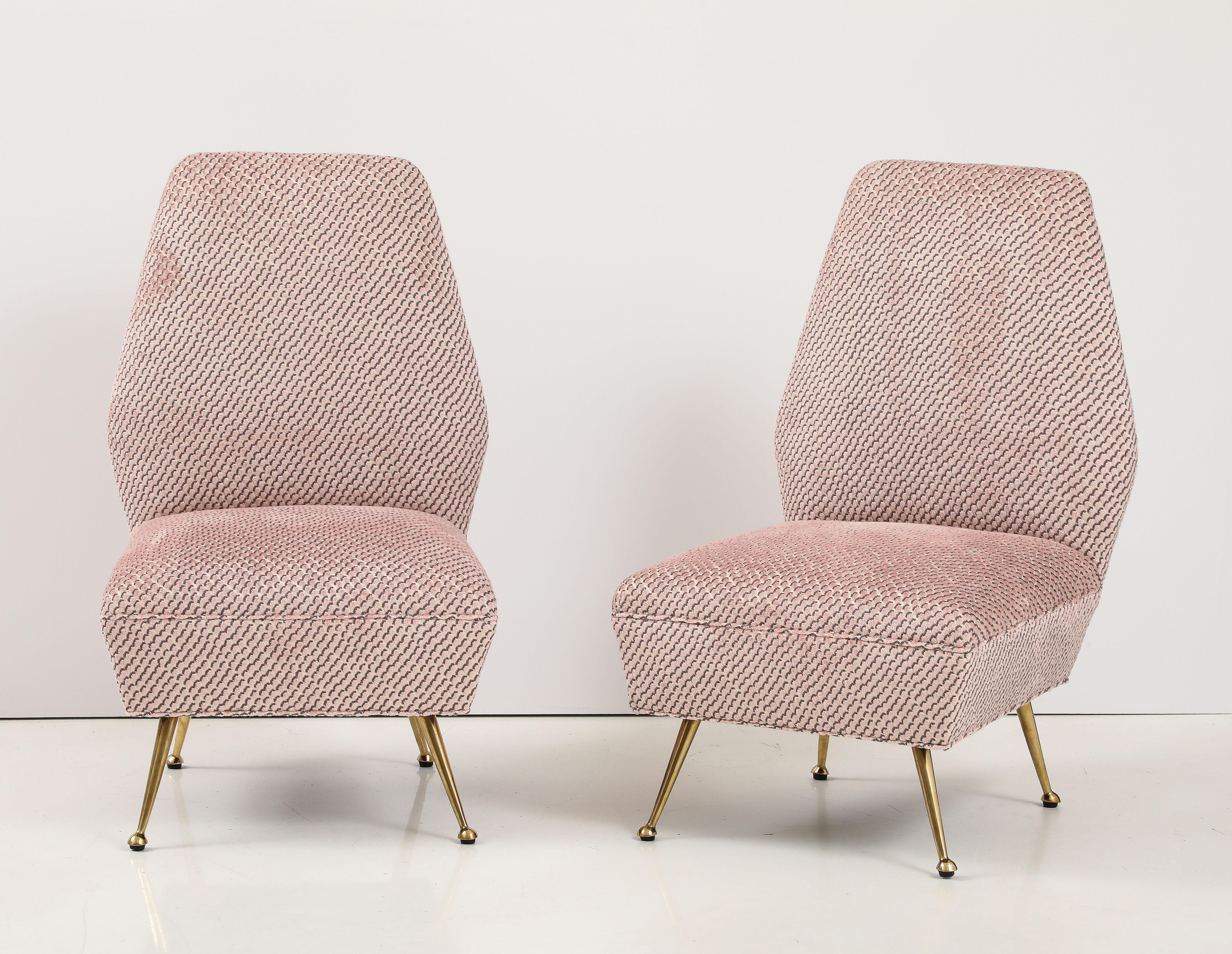 Gigi Radice Petite Brass Slipper Chairs 1950's Modern Italian Design For Sale 5