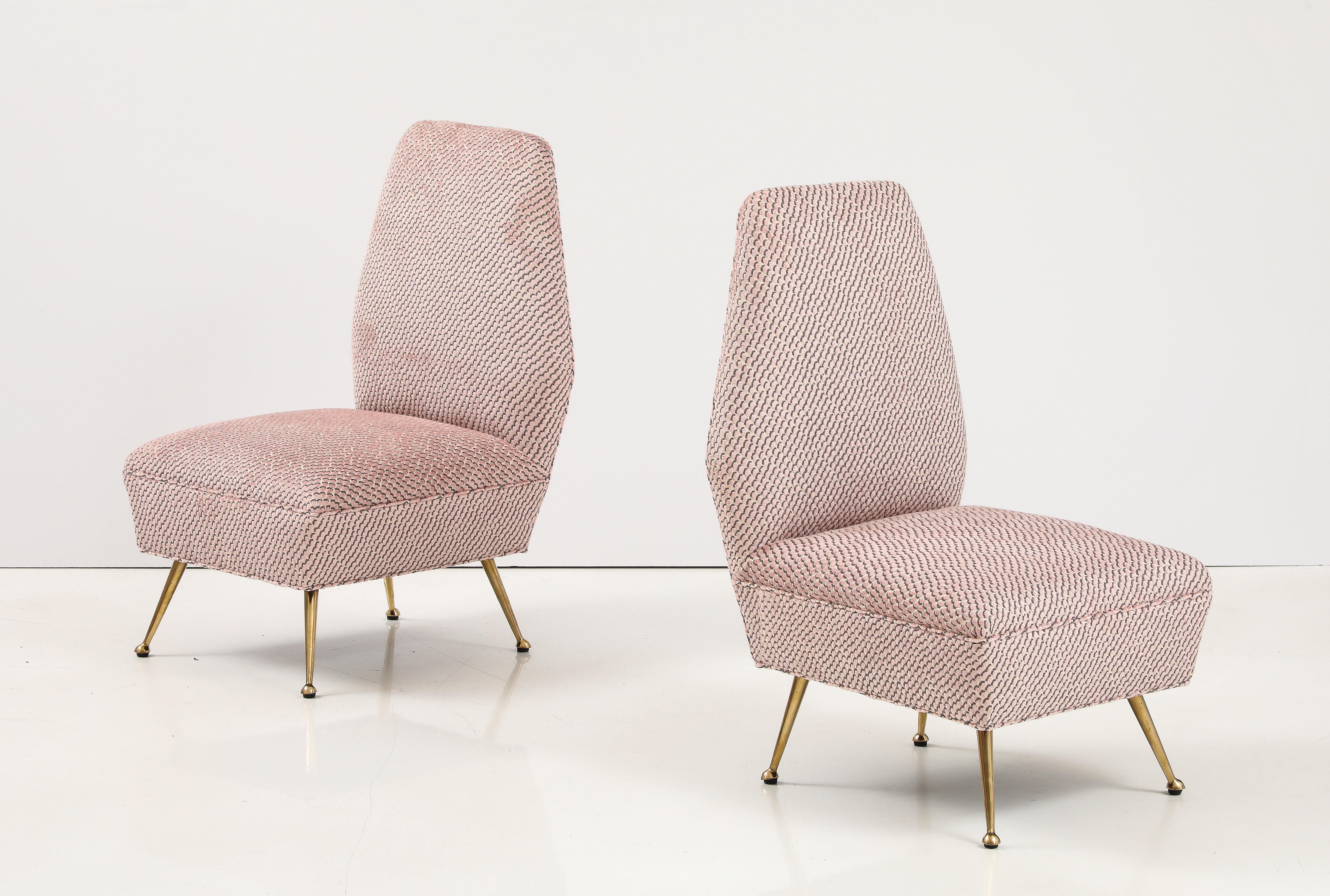 Gigi Radice Petite Brass Slipper Chairs 1950's Modern Italian Design For Sale 6