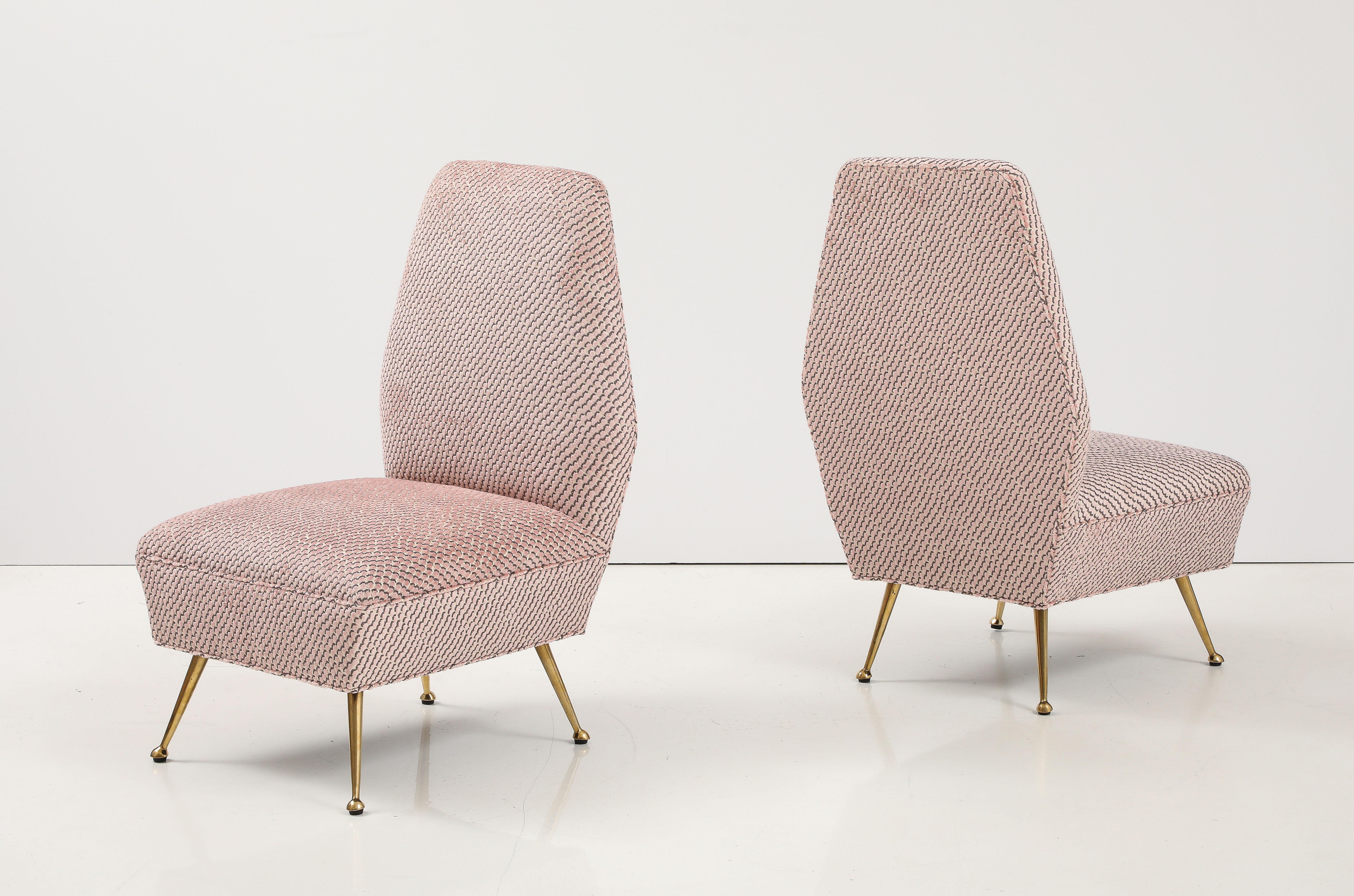 Gigi Radice Petite Brass Slipper Chairs 1950's Modern Italian Design For Sale 7