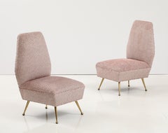 Gigi Radice Petite Brass Slipper Chairs 1950's Modern Italian Design