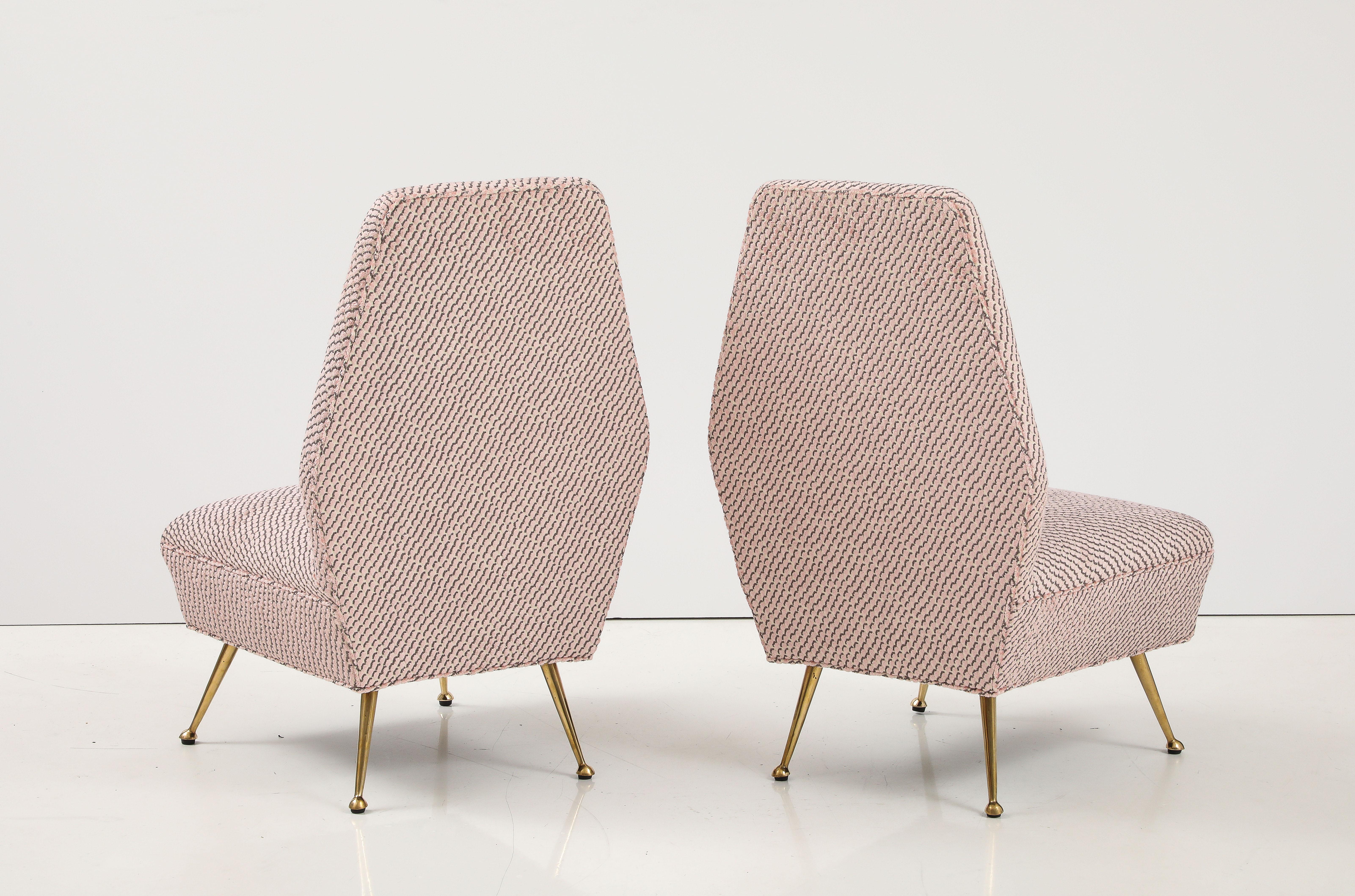 Gigi Radice Petite Brass Slipper Chairs 1950's Modern Italian Design For Sale 1