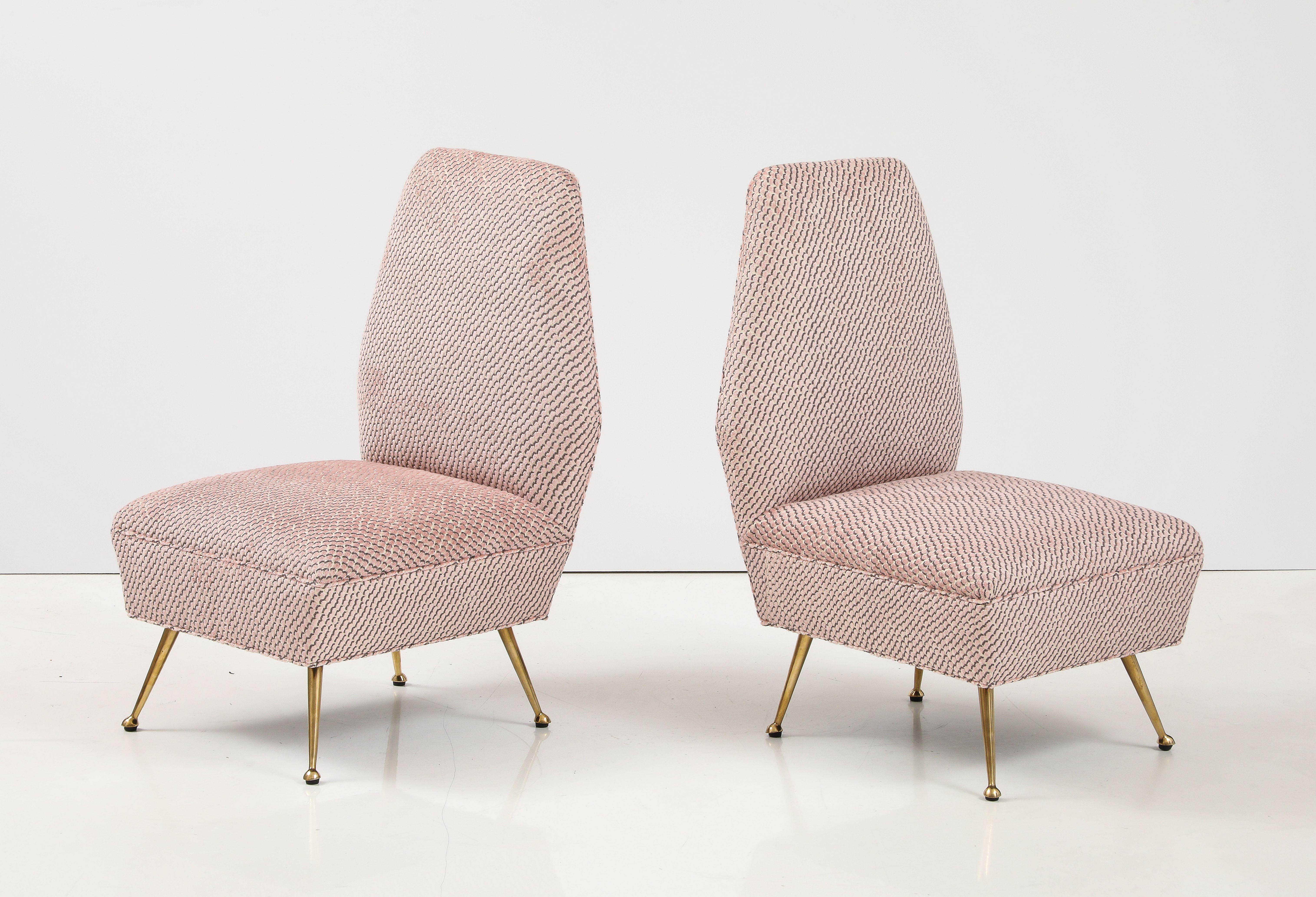 Gigi Radice Petite Brass Slipper Chairs 1950's Modern Italian Design For Sale 3