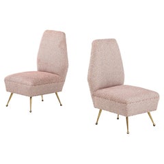 Gigi Radice Pequeñas sillas de latón de diseño italiano moderno de los años 50