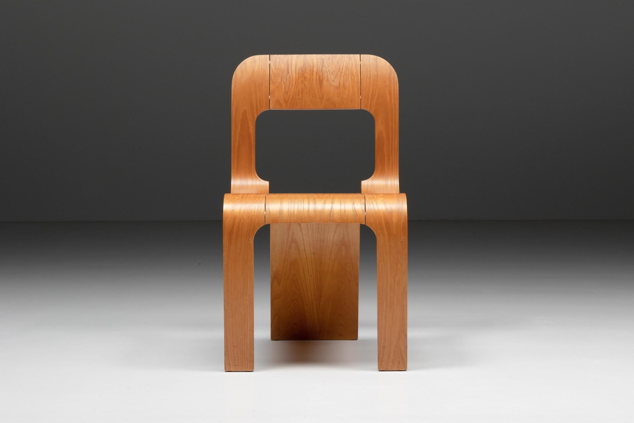 Gigi Sabadin for Stilwood Chairs in Plywood, Mid-Century Modern 1970s 2