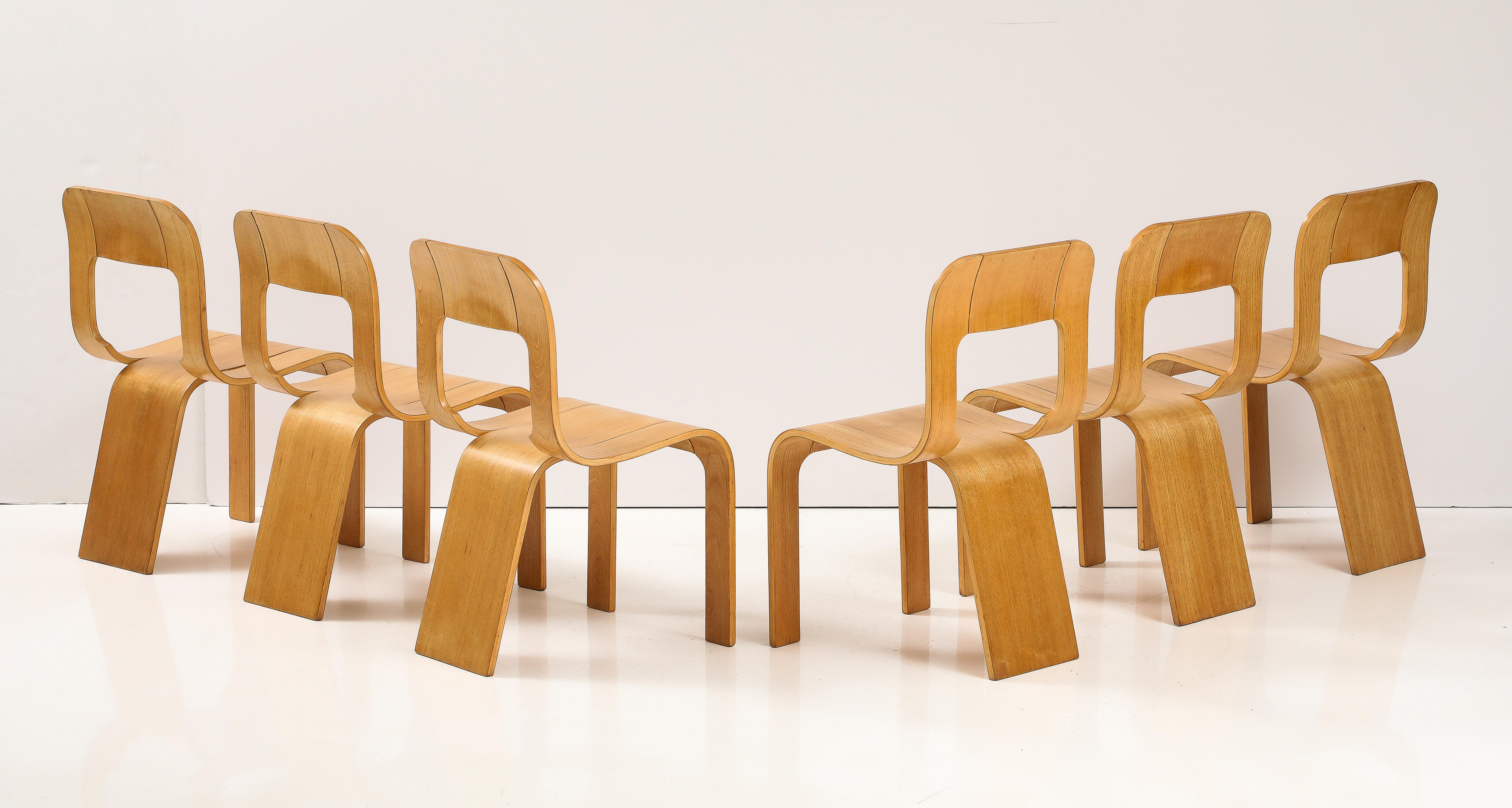 Gigi Sabadin für Stilwood Satz von sechs 'Esse' Esszimmerstühlen, um 1973 im Zustand „Gut“ im Angebot in New York, NY