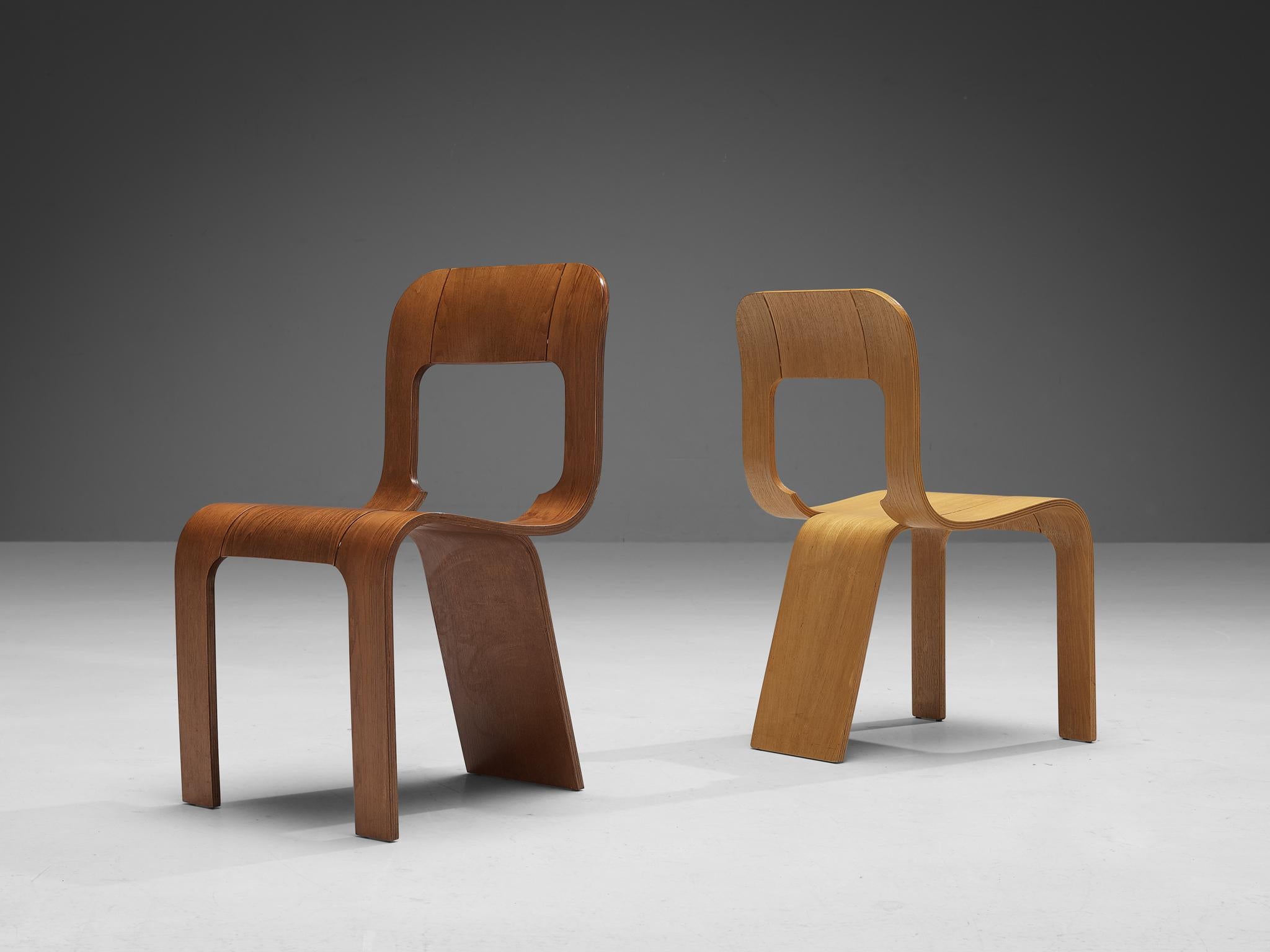 Gigi Sabadin for Stilwood Set of Ten Chairs in Plywood In Good Condition In Waalwijk, NL