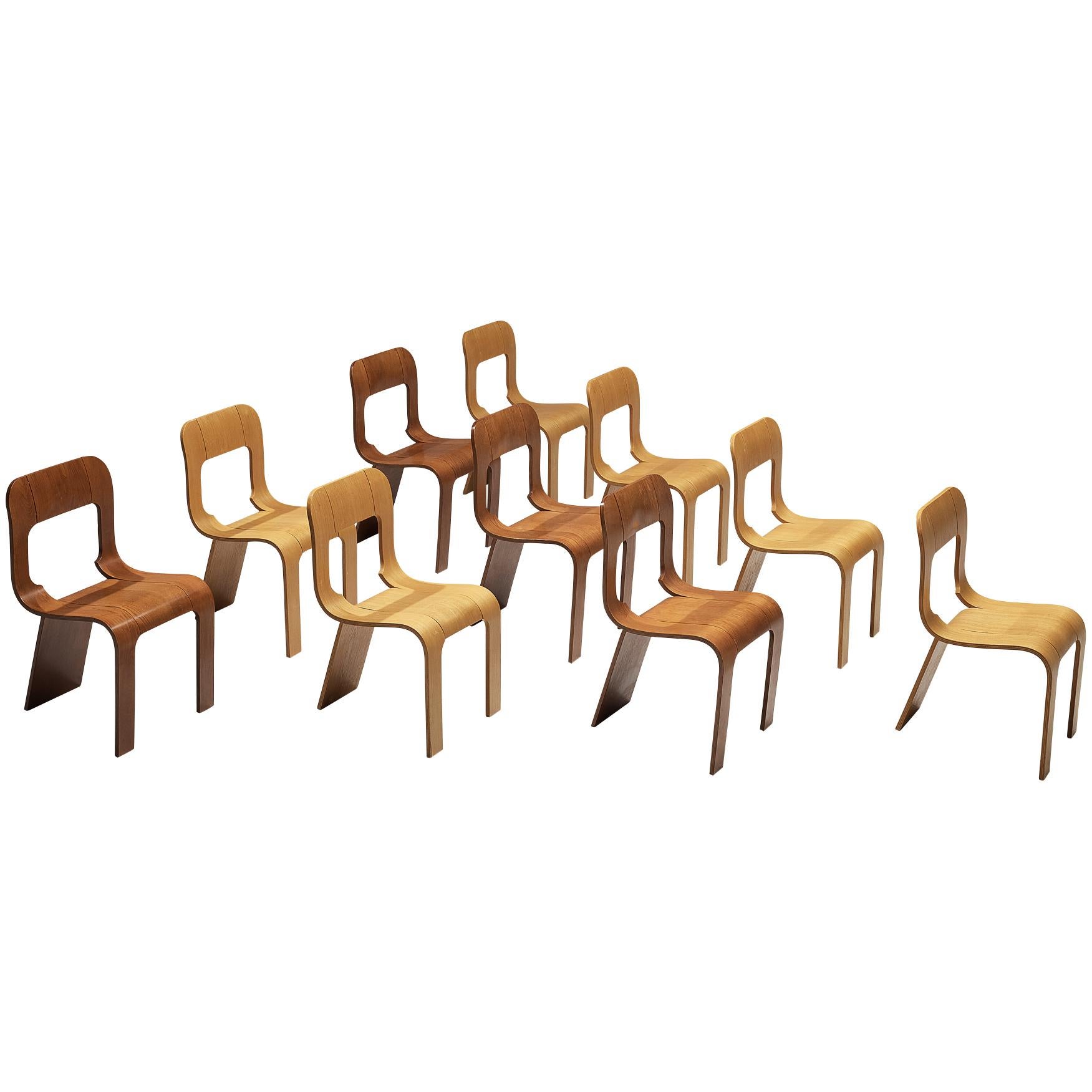 Gigi Sabadin for Stilwood Set of Ten Chairs in Plywood