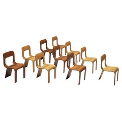 Gigi Sabadin for Stilwood Set of Ten Chairs in Plywood 