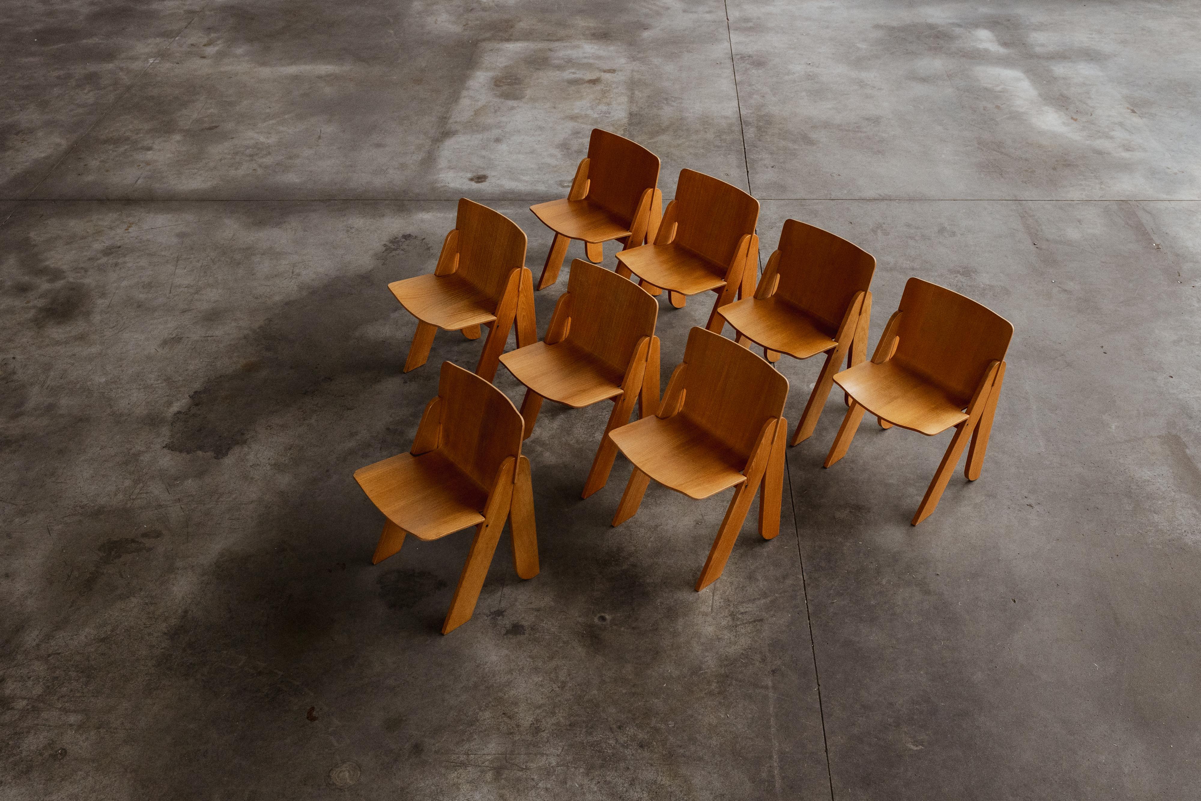 Gigi Sabadin, Esszimmerstühle „Peota“, 8er-Set, 1971 (Moderne der Mitte des Jahrhunderts) im Angebot