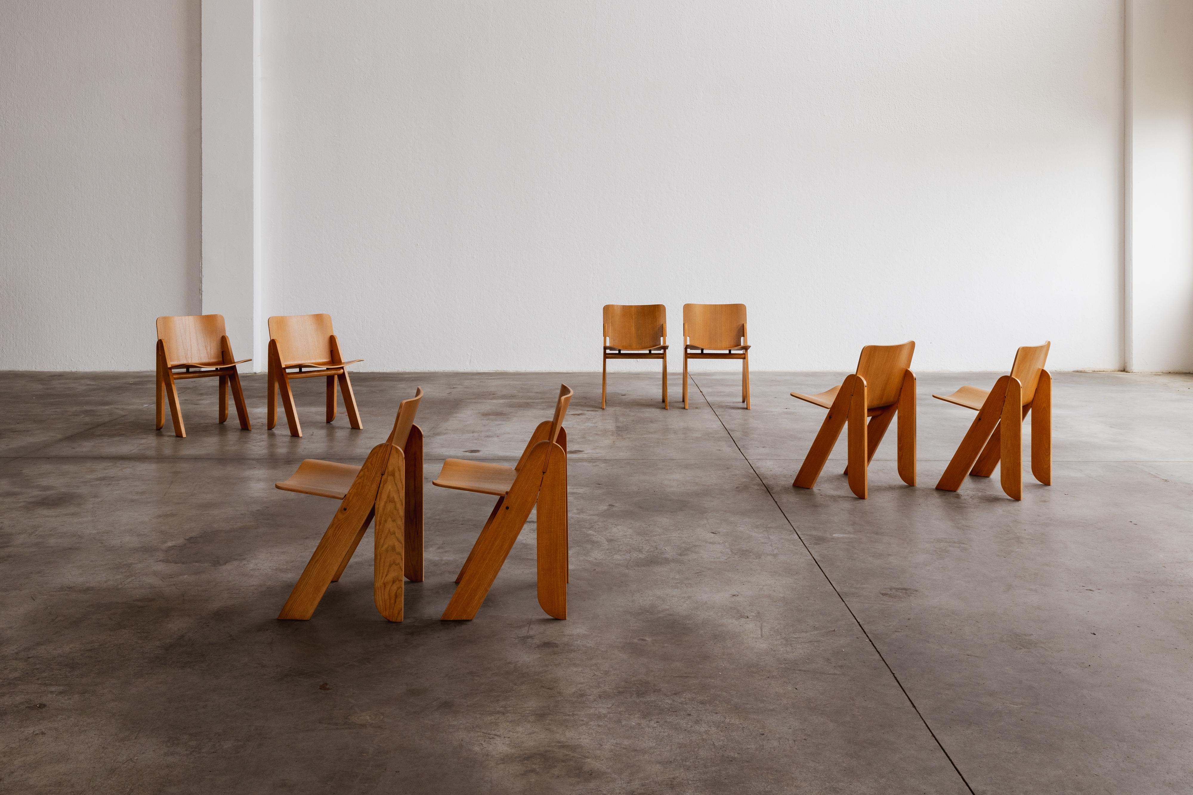 Gigi Sabadin, Esszimmerstühle „Peota“, 8er-Set, 1971 im Angebot 1