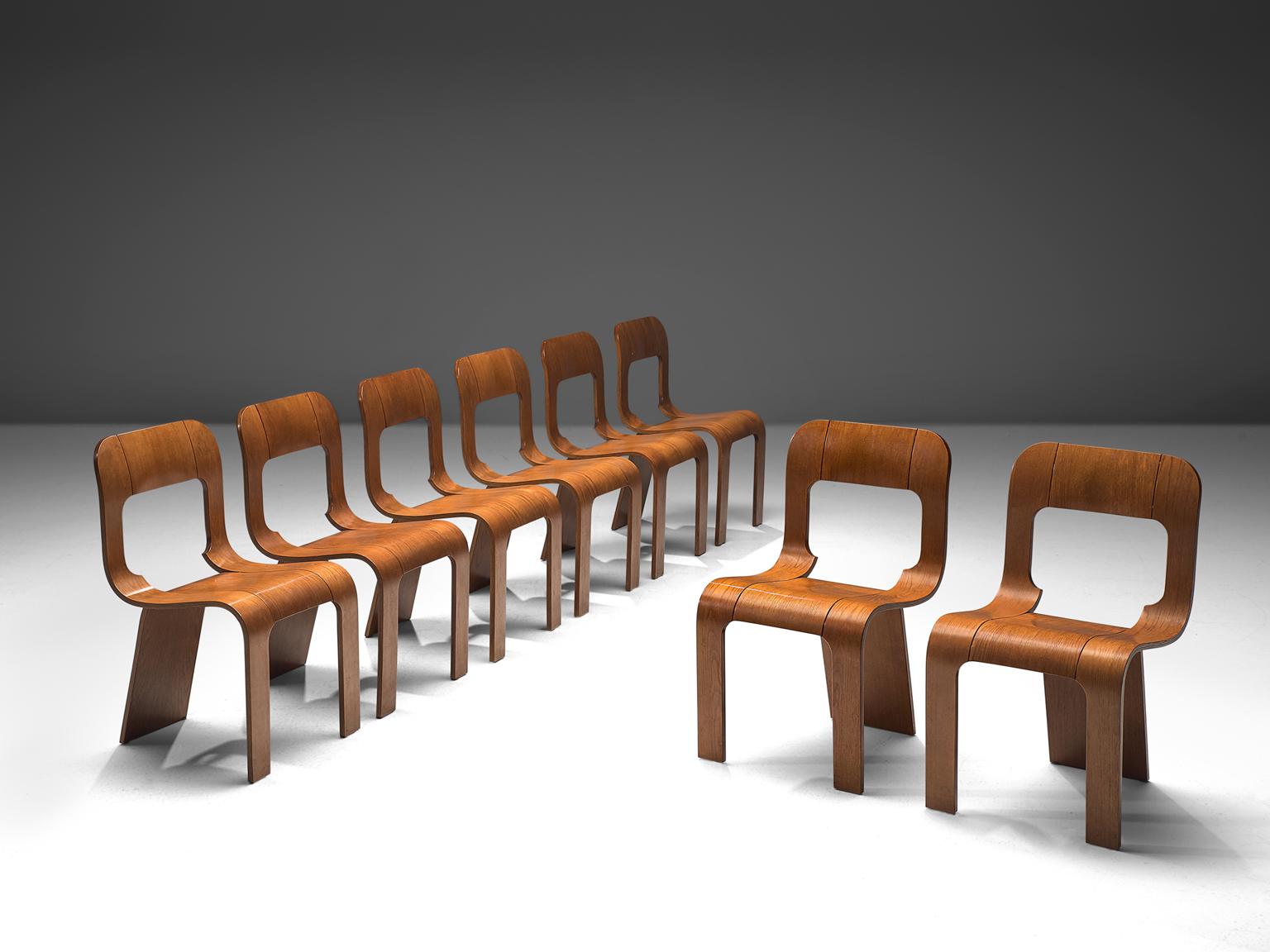Mid-Century Modern Gigi Sabadin Set of Eight Stackable Chairs
