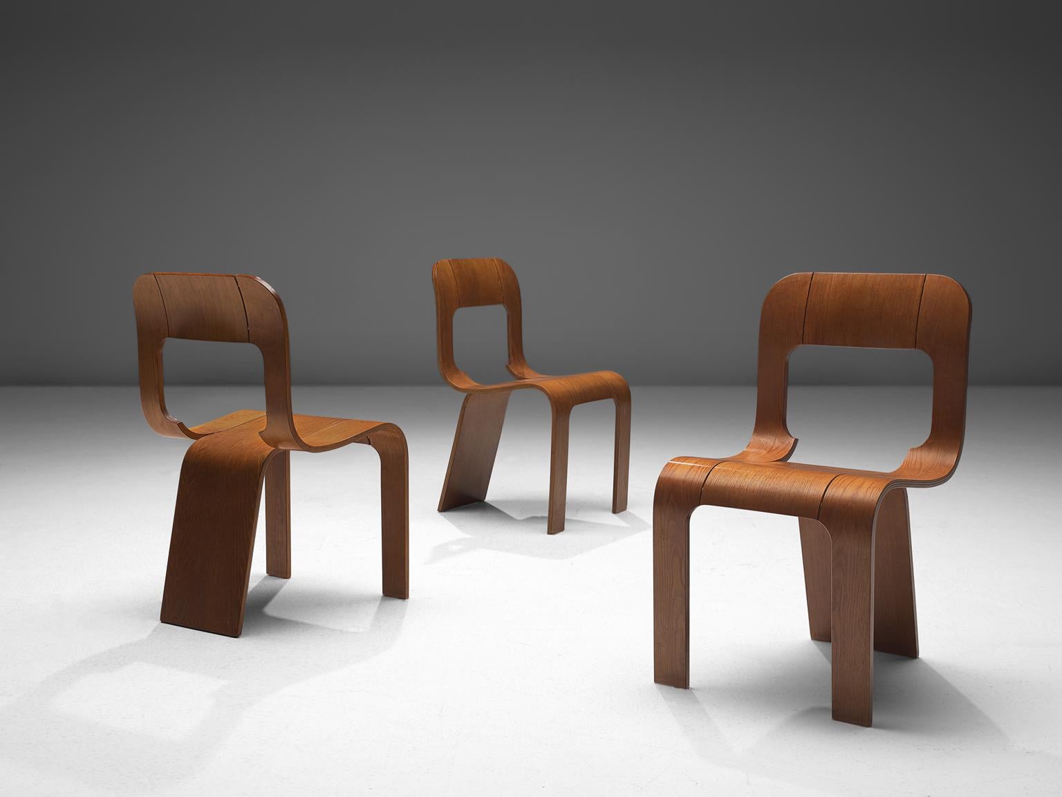 Gigi Sabadin Set of Eight Stackable Chairs In Good Condition In Waalwijk, NL