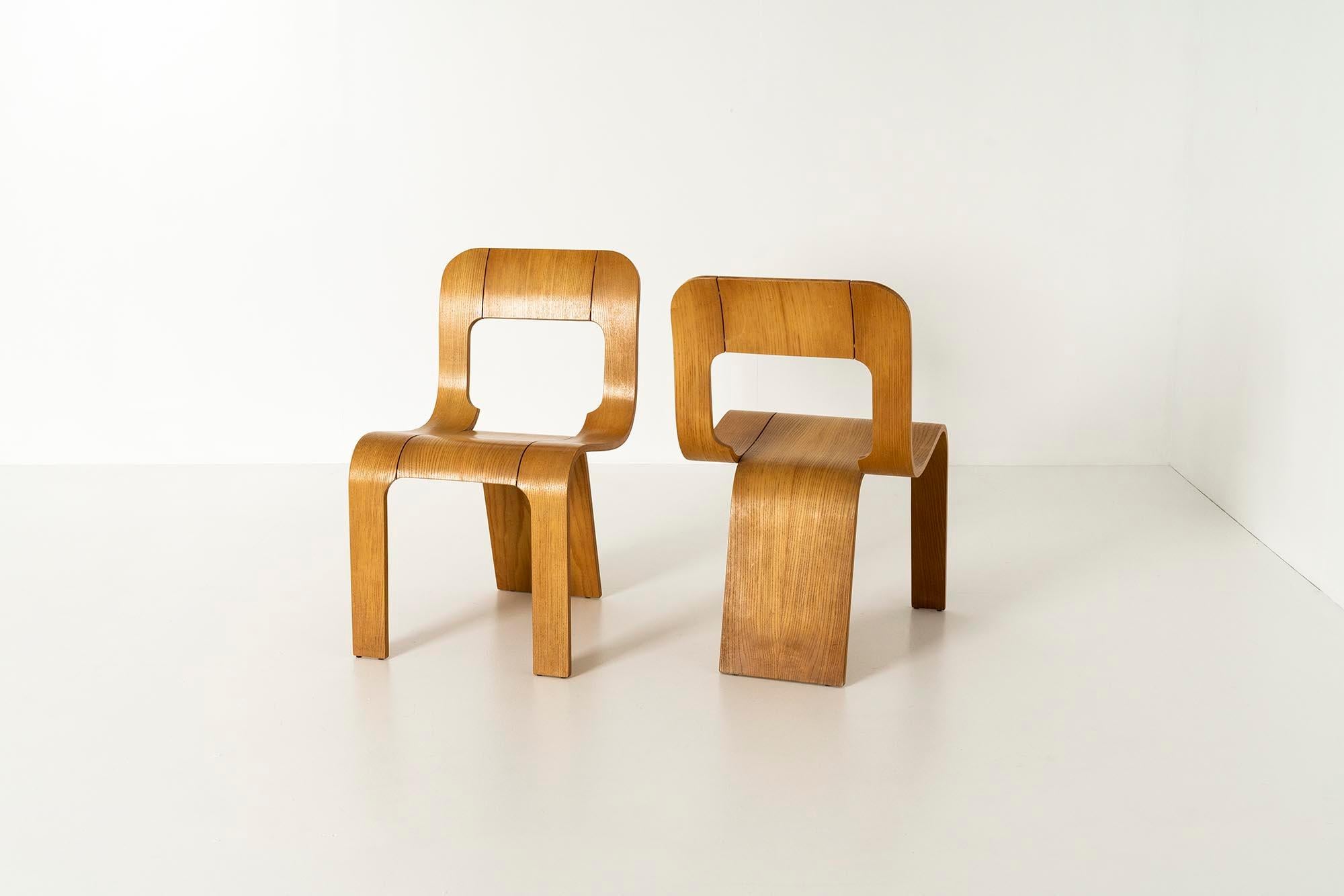 Late 20th Century Gigi Sabadin, Set of Four Stackable Chairs for Stilwood, Italy, ca 1973