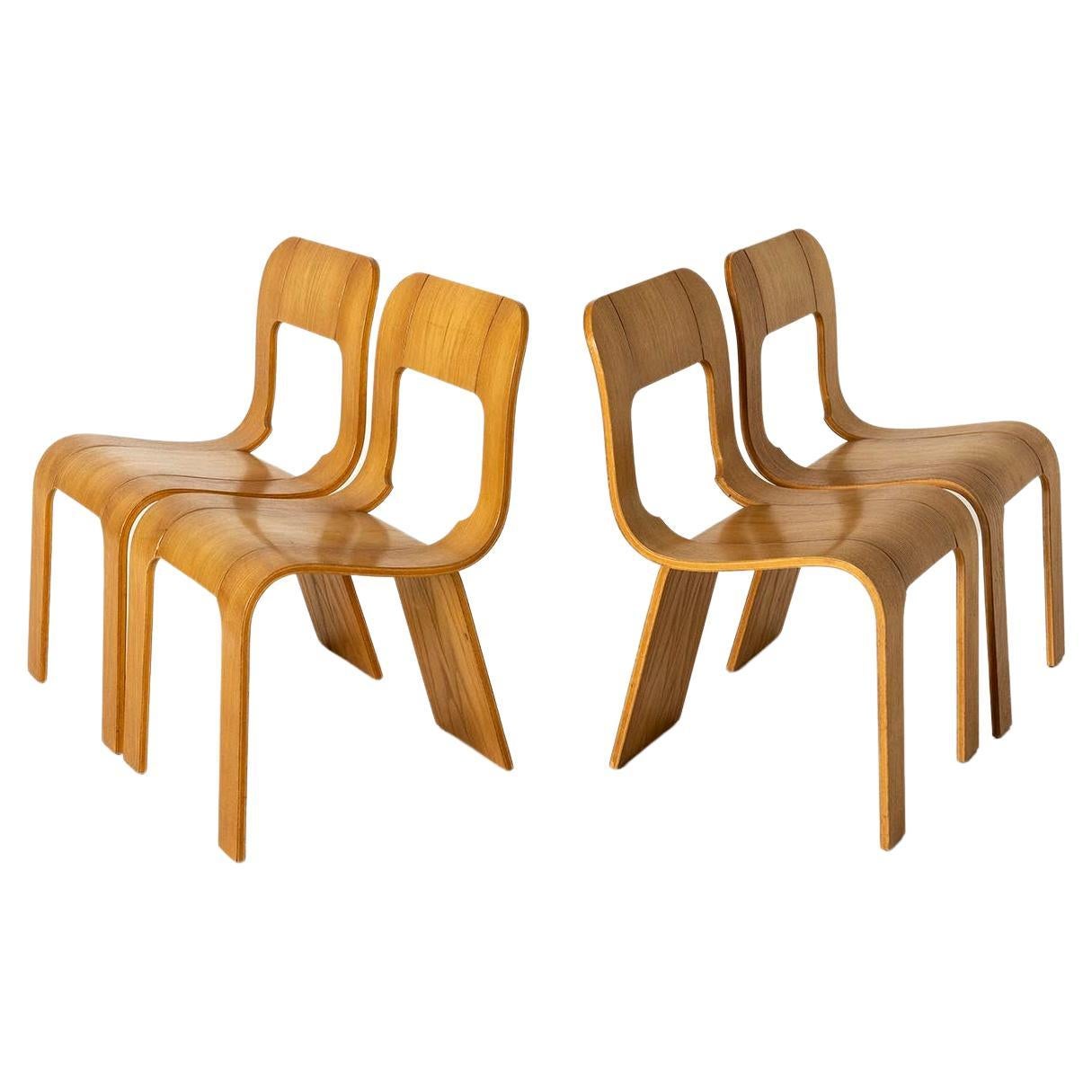 Joe Atkinson for Set of 6 Stacking Chairs at 1stDibs