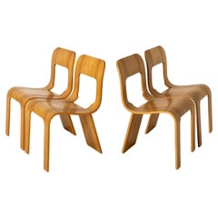 Gigi Sabadin, Satz von vier stapelbaren Stühlen für Stilwood, Italien, ca. 1973