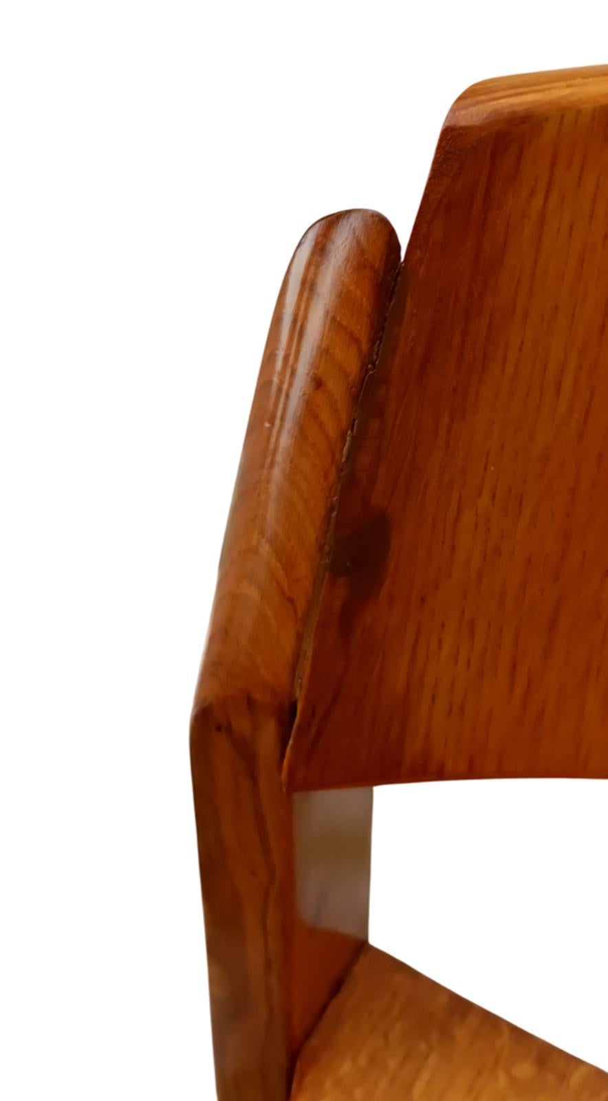 Juego de 4 sillas apilables de madera, estilo Gigi Sabadin, Italia Años 60 en venta 3