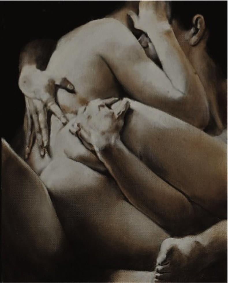Gigino Falconi Figurative Painting - L'abbraccio, 2020