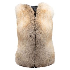 Giglio Tan & Black Fox Fur & Leather Vest