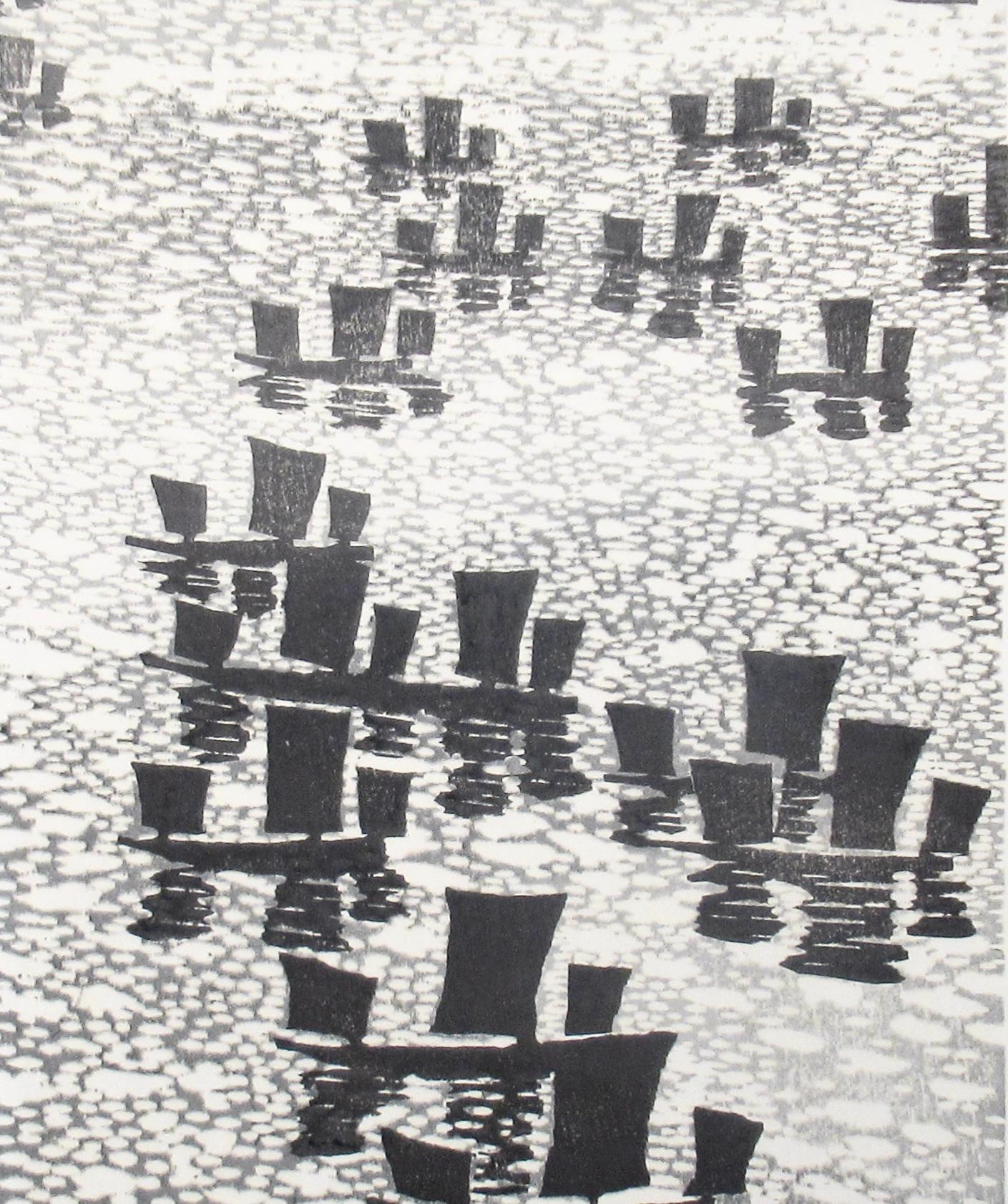 Fischboote in Kapuzenkappe Muroto (Moderne), Print, von Gihachiro Okuyama