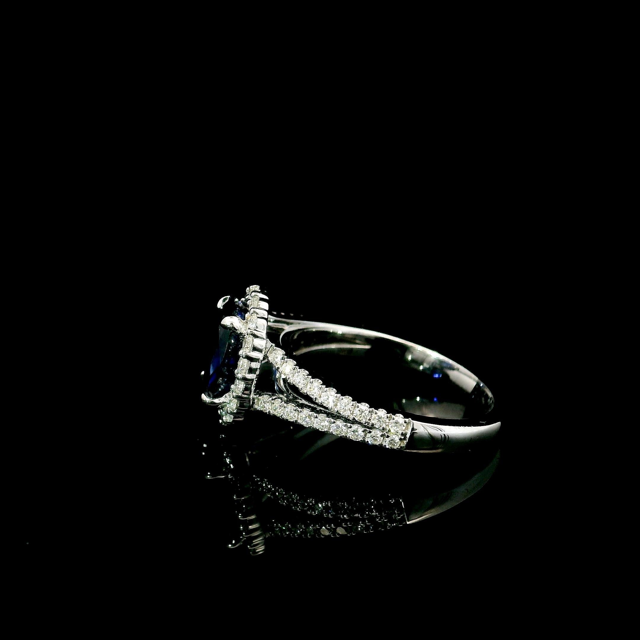 GII Certified 1.75 Carat Blue Diamond Ring For Sale 1