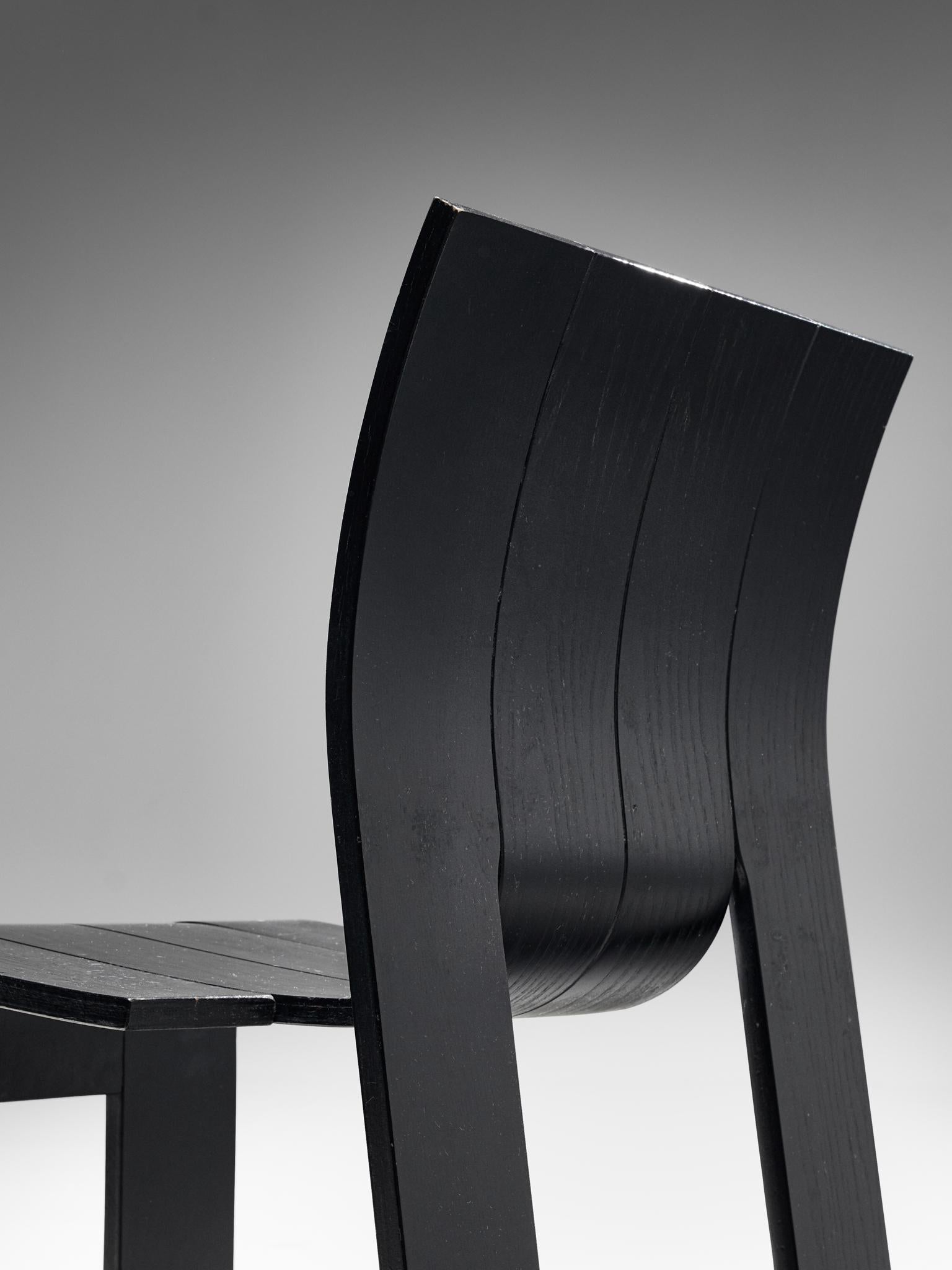 Ash Gijs Bakker Black 'Strip' Chairs