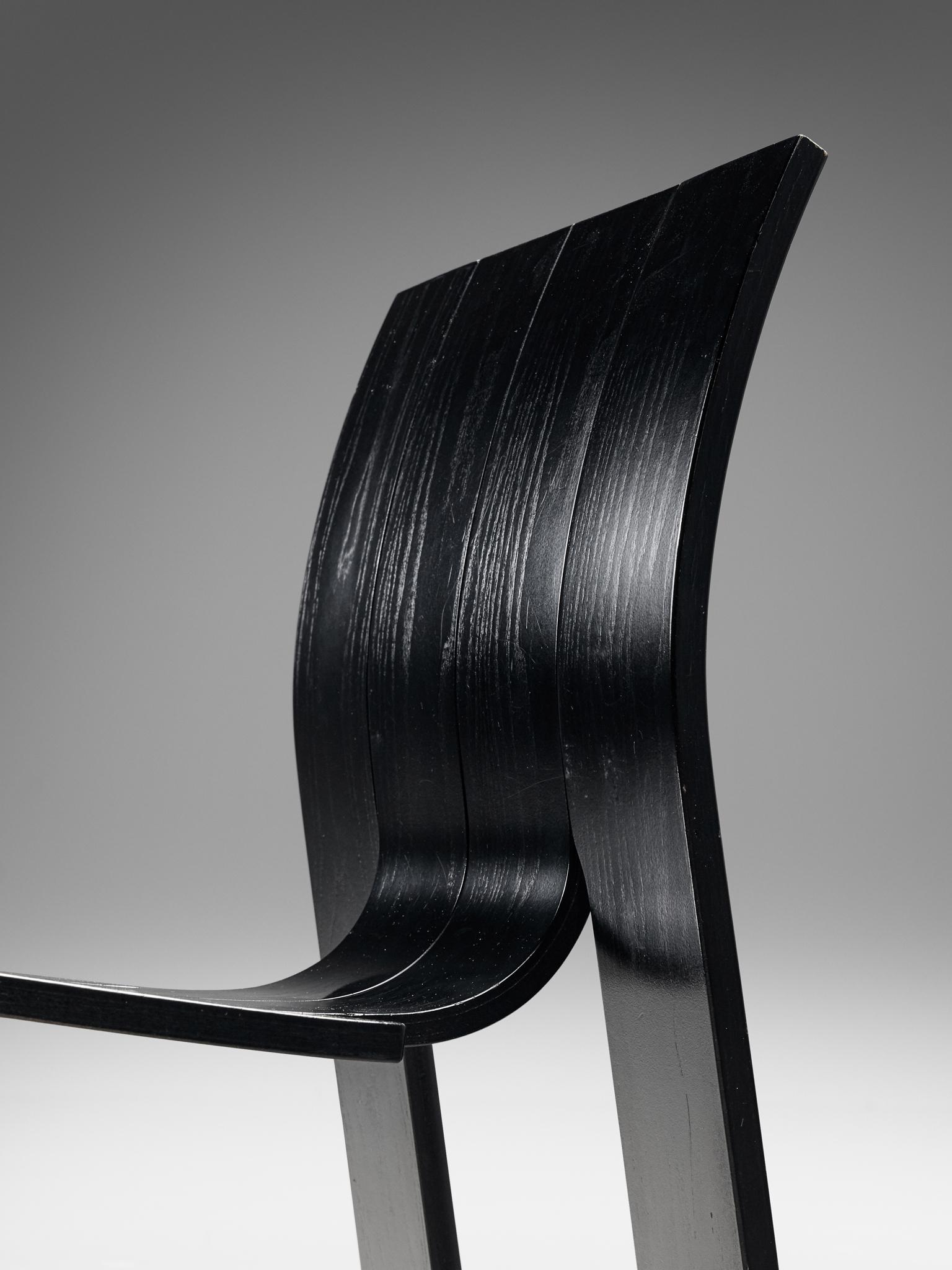Gijs Bakker Black 'Strip' Chairs 2