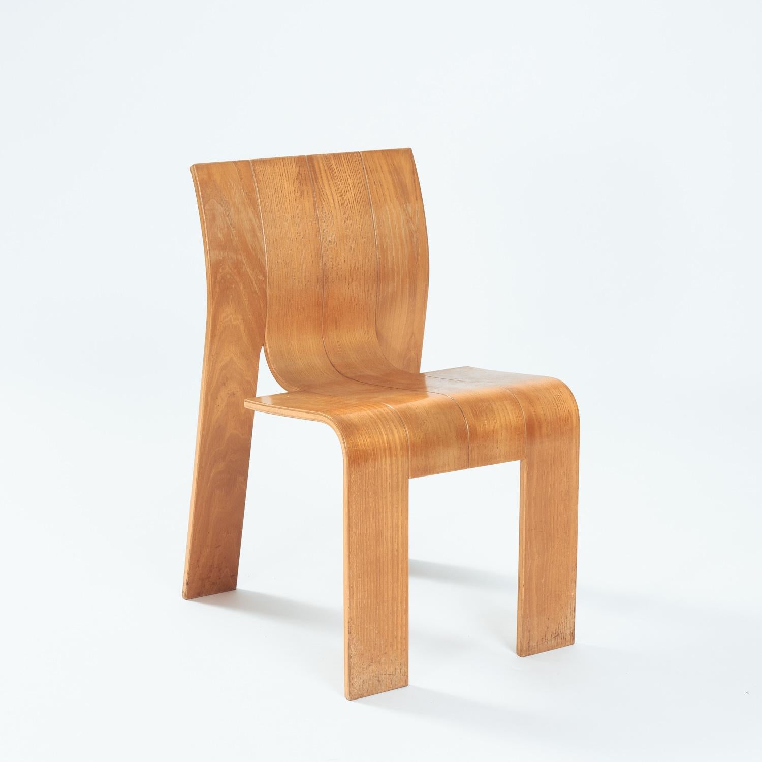 Mid-Century Modern Gijs Bakker Dutch Bent Plywood Strip Set dining Room table Chairs for Castelijn