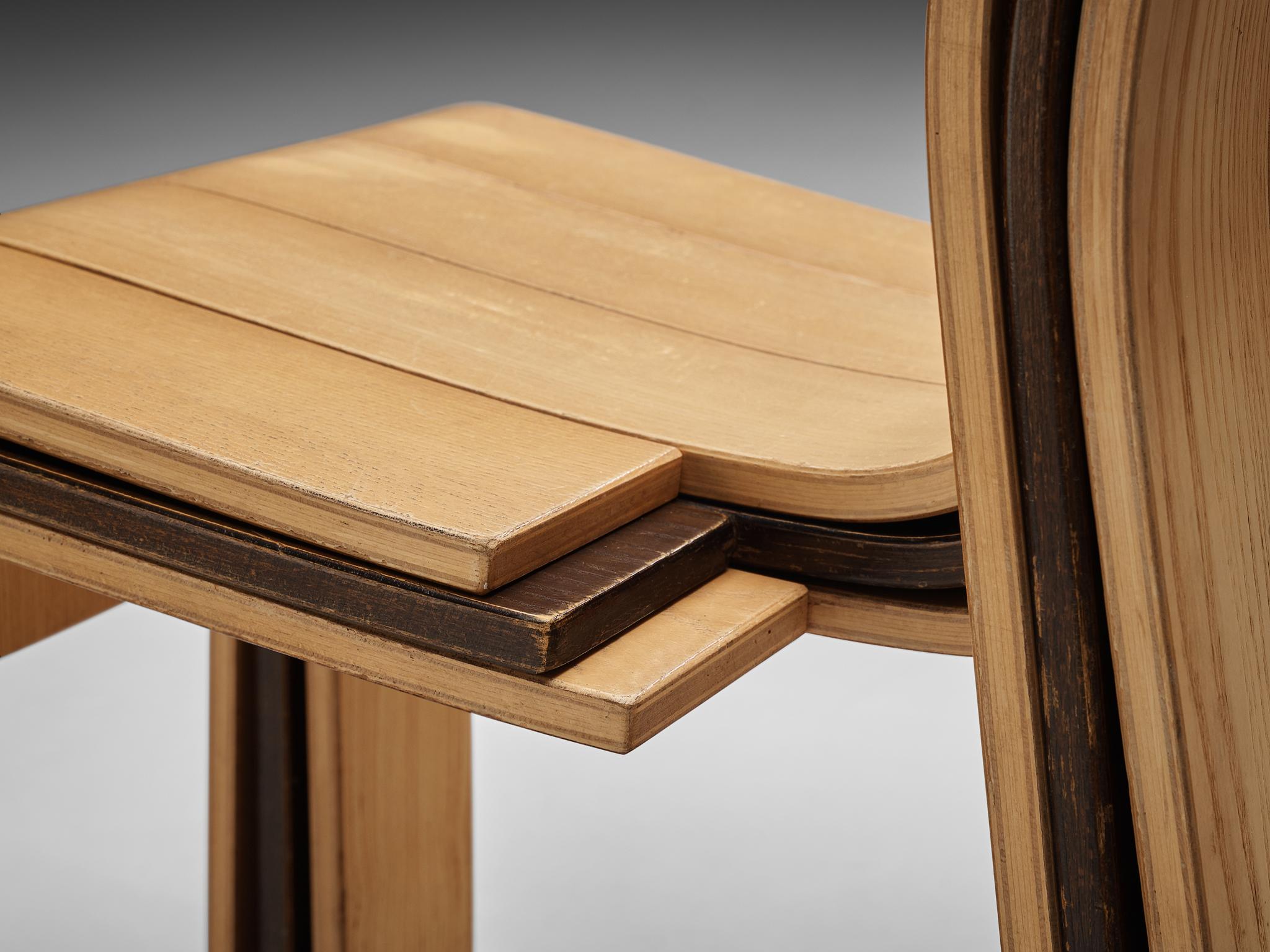 Gijs Bakker for Castelijn Bicolor Set of 12 'Strip' Dining Chairs 2