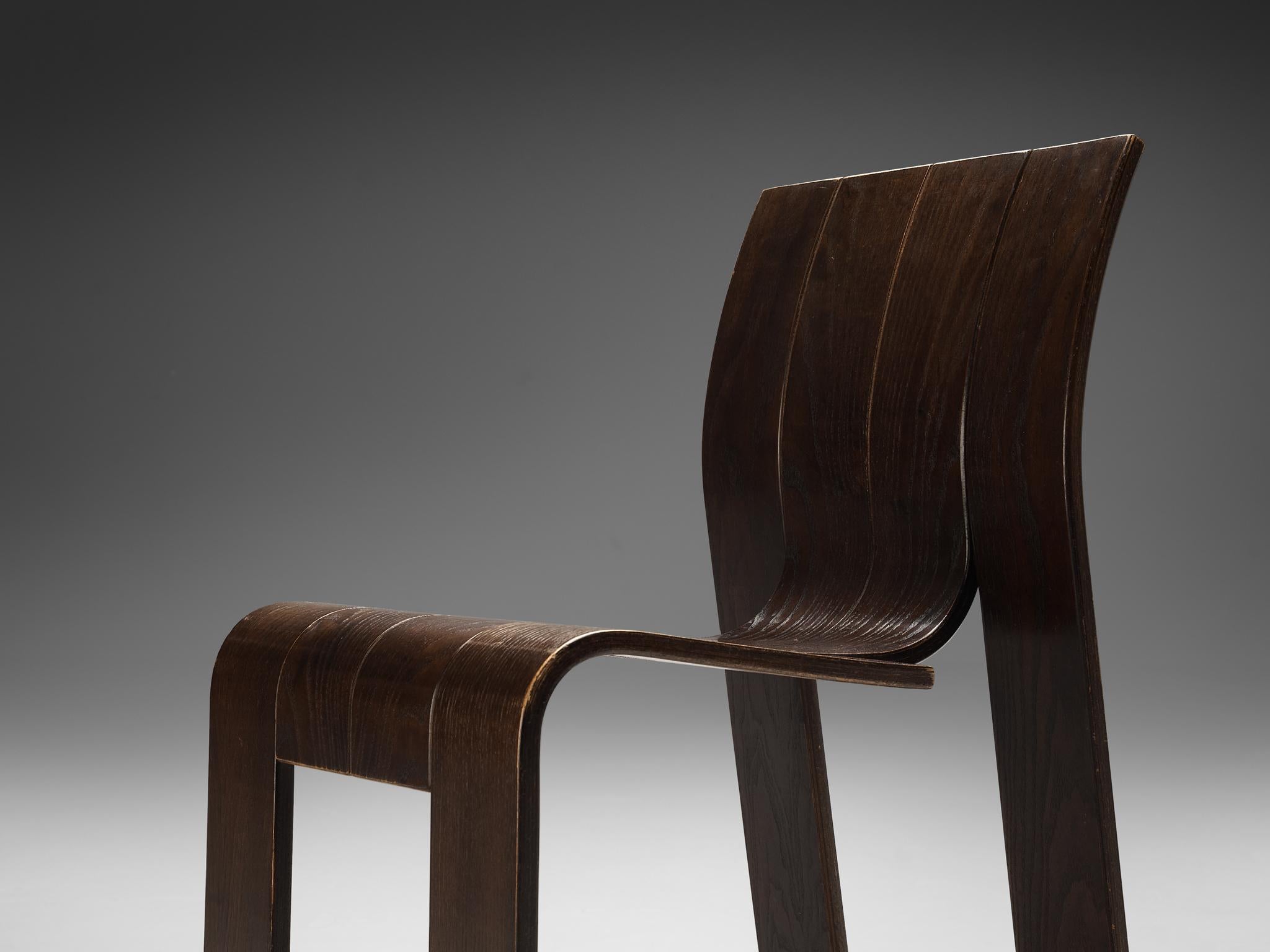 Gijs Bakker for Castelijn Bicolor Set of 12 'Strip' Dining Chairs 5