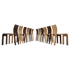 Ensemble bicolore de 12 chaises de salle à manger 'Strip' de Gijs Bakker pour Castelijn