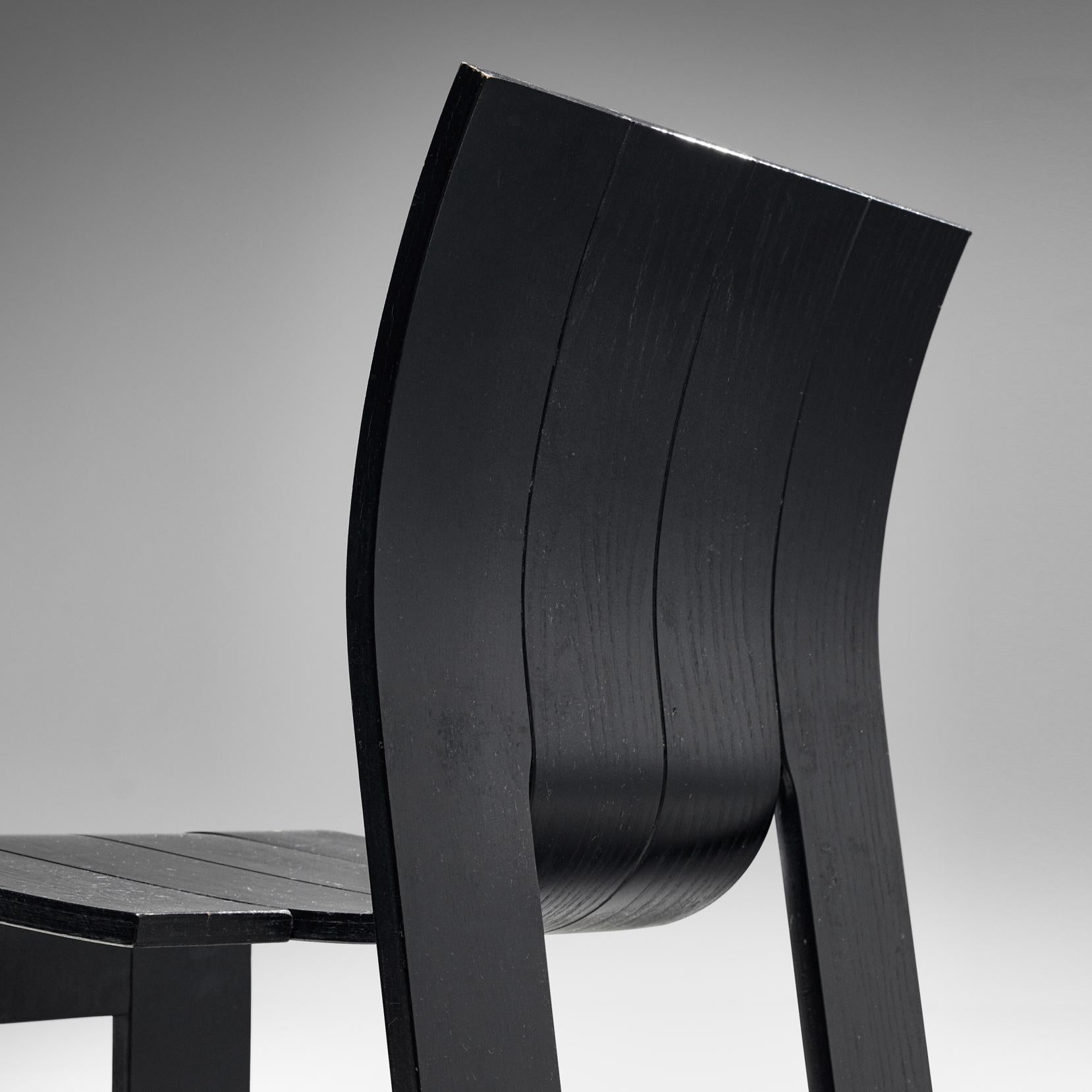 Gijs Bakker for Castelijn Set of Four 'Strip' Dining Chairs In Good Condition In Waalwijk, NL