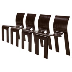 Gijs Bakker for Castelijn Set of Four 'Strip' Dining Chairs 