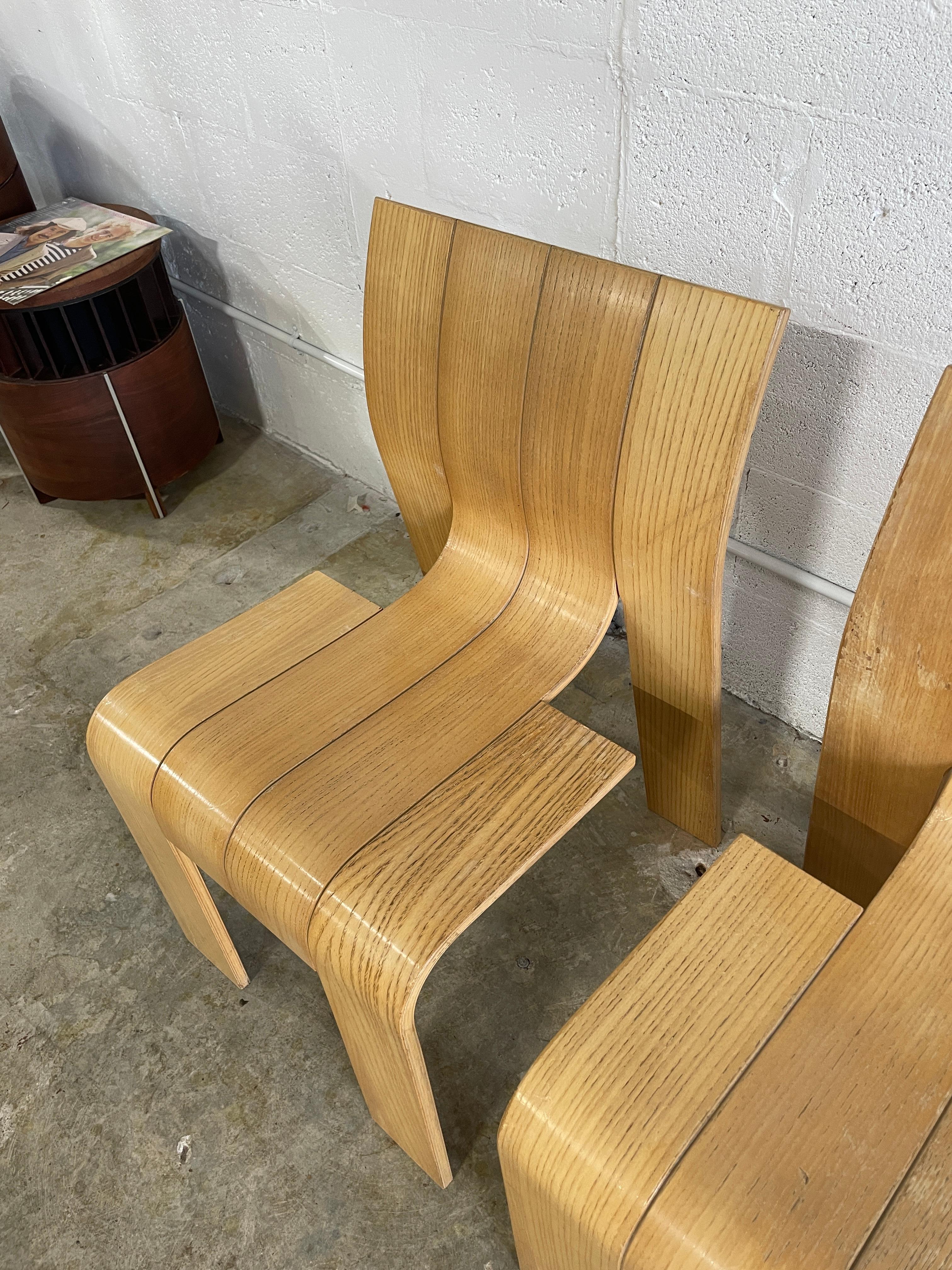 Late 20th Century Gijs Bakker for Castelijn “Strip” Dining Chairs Mid Century Modern For Sale