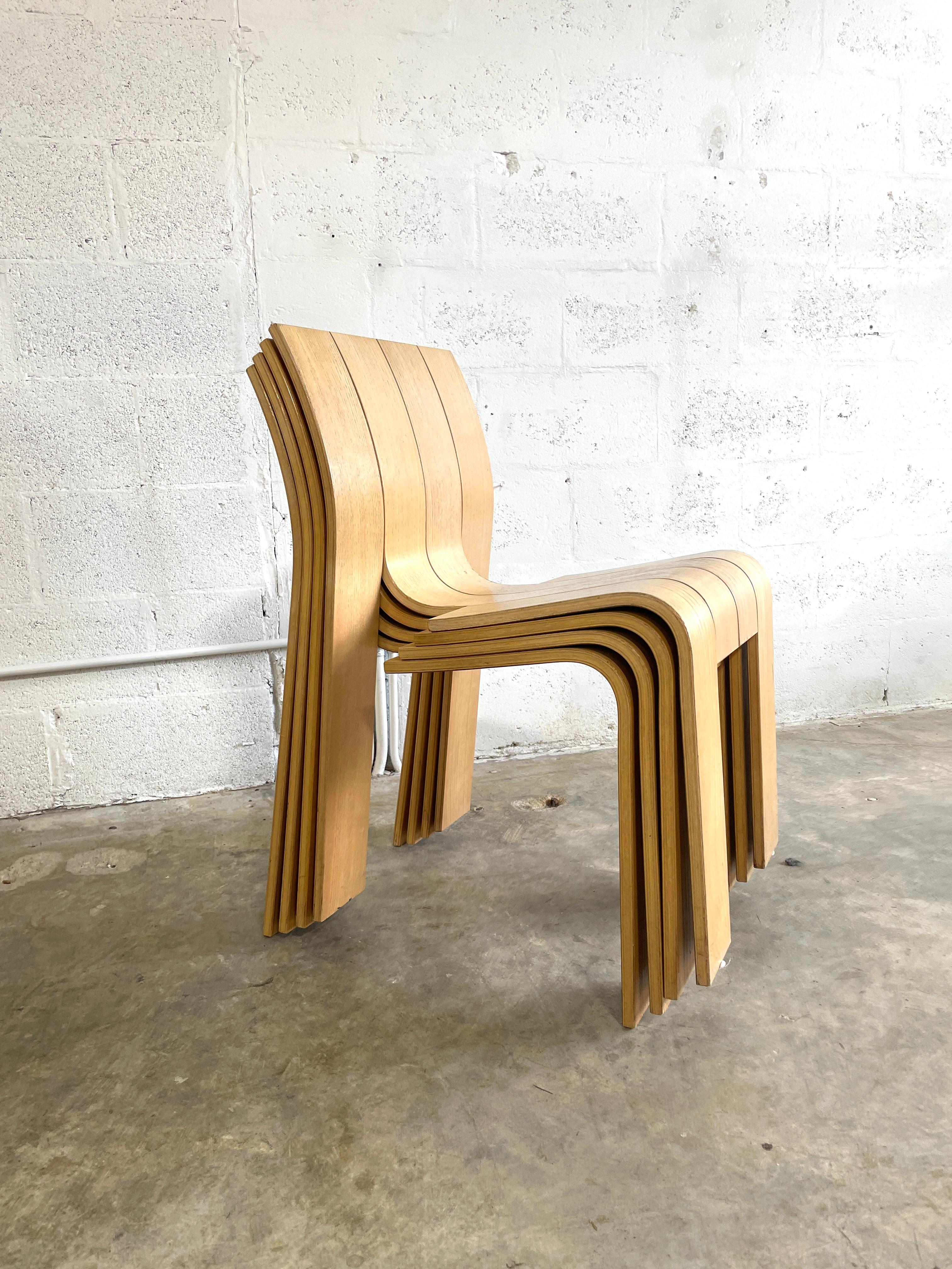 Gijs Bakker for Castelijn “Strip” Dining Chairs Mid Century Modern For Sale 1