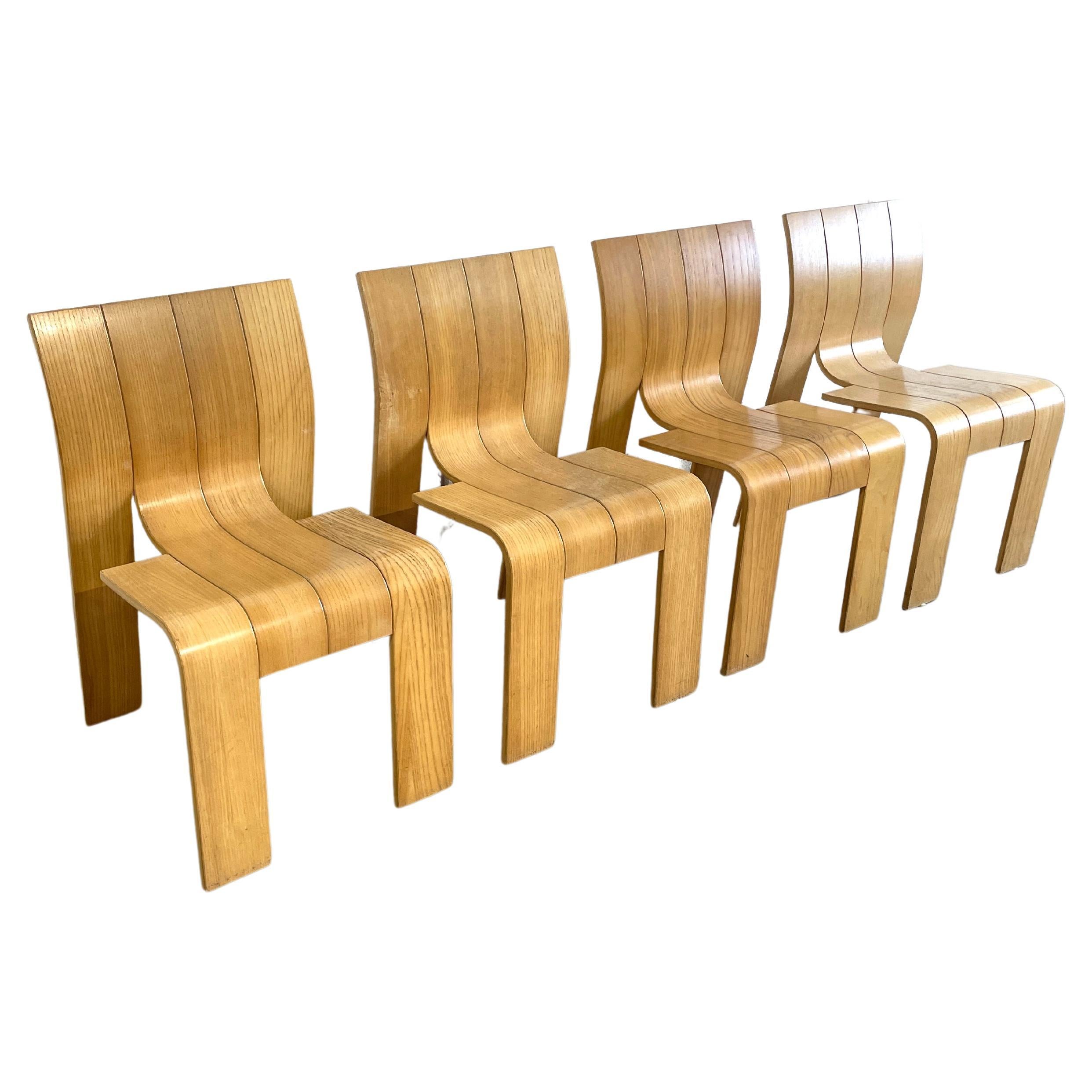 Chaises de salle à manger à rayures mi-siècle modernes de Gijs Bakker pour Castelijn en vente