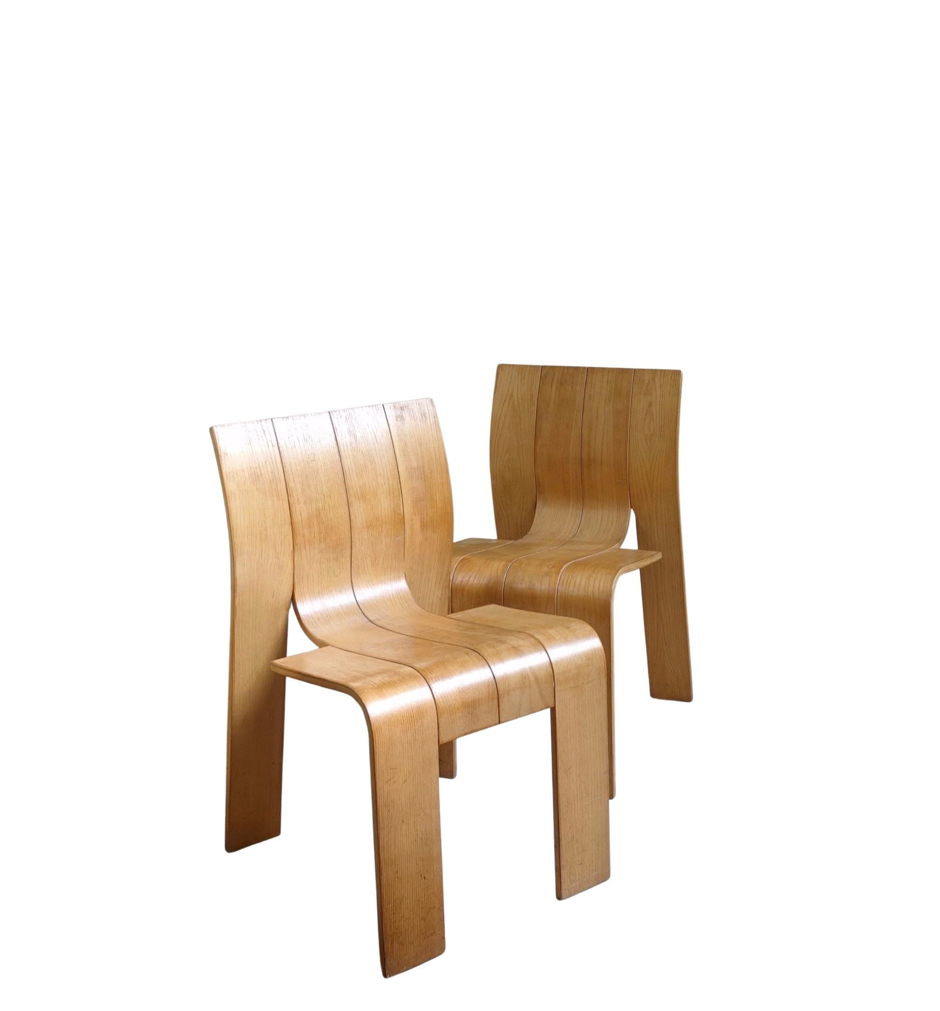 Mid-Century Modern Gijs Bakker for Castelijn, Two Strip Chairs, 1970