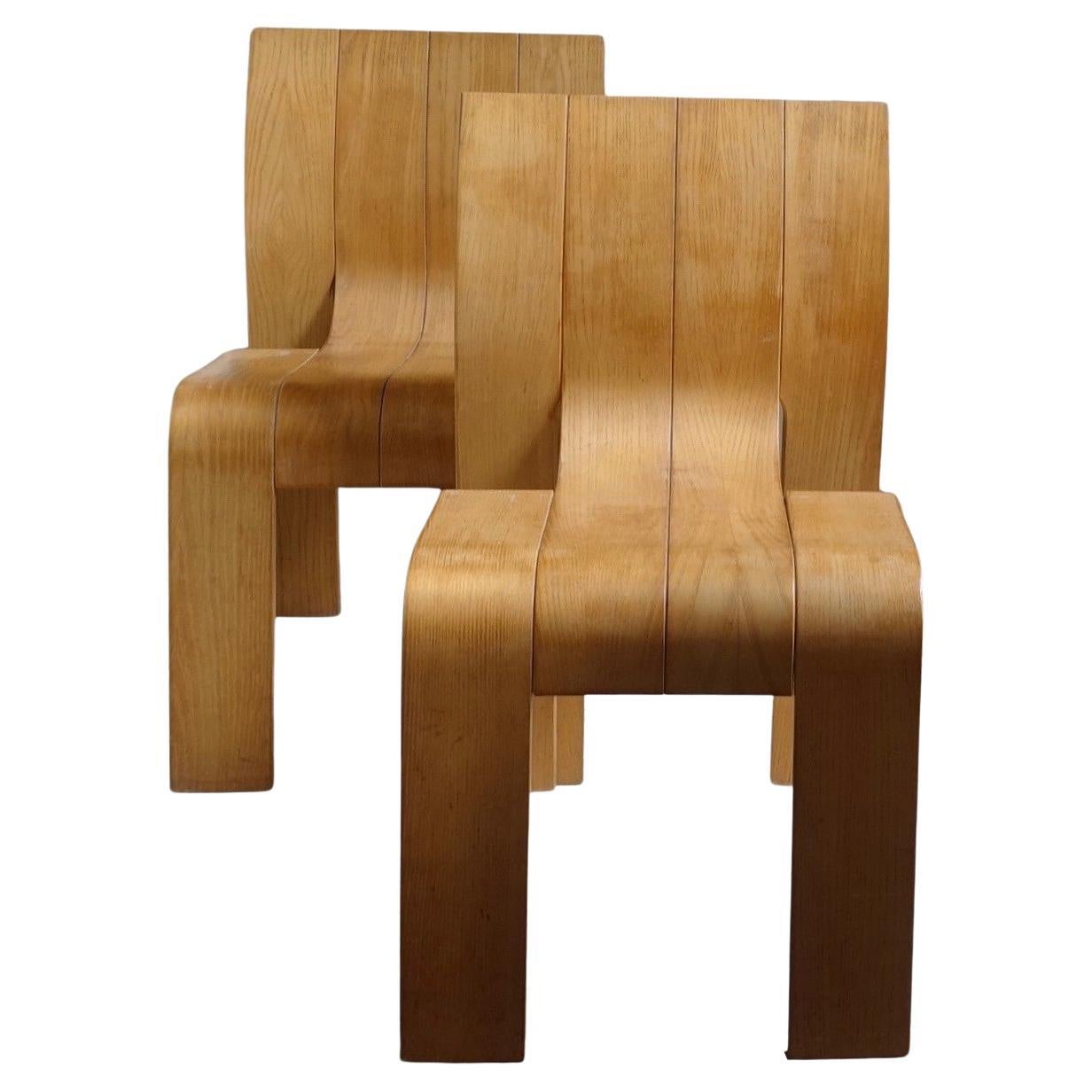 Gijs Bakker for Castelijn, Two Strip Chairs, 1970