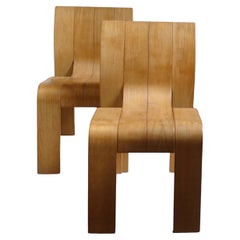 Gijs Bakker for Castelijn, Two Strip Chairs, 1970