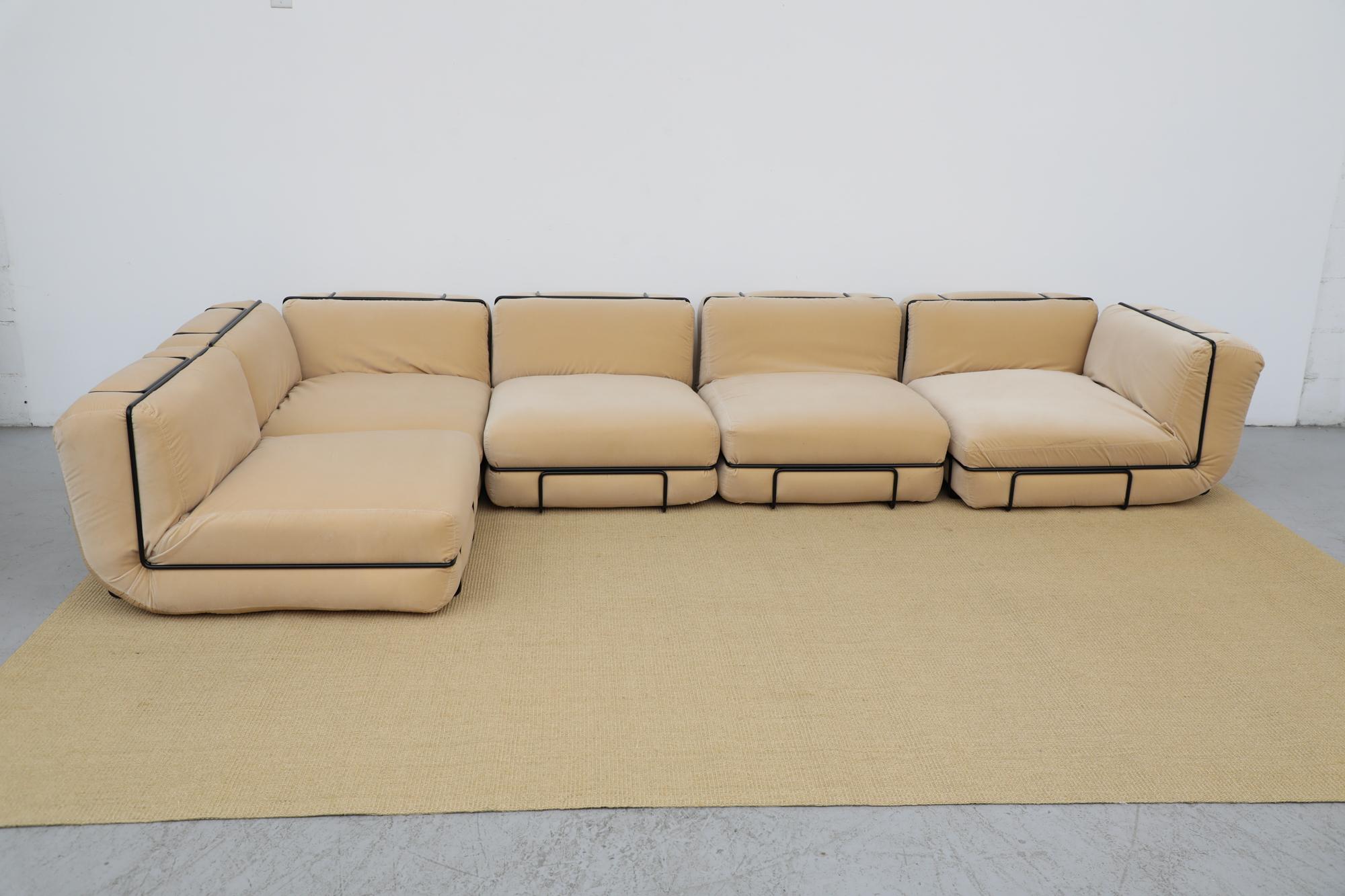 Mid-Century Modern Gijs Bakker Levis Sectional Sofa for Castelijn in Vanilla Velvet