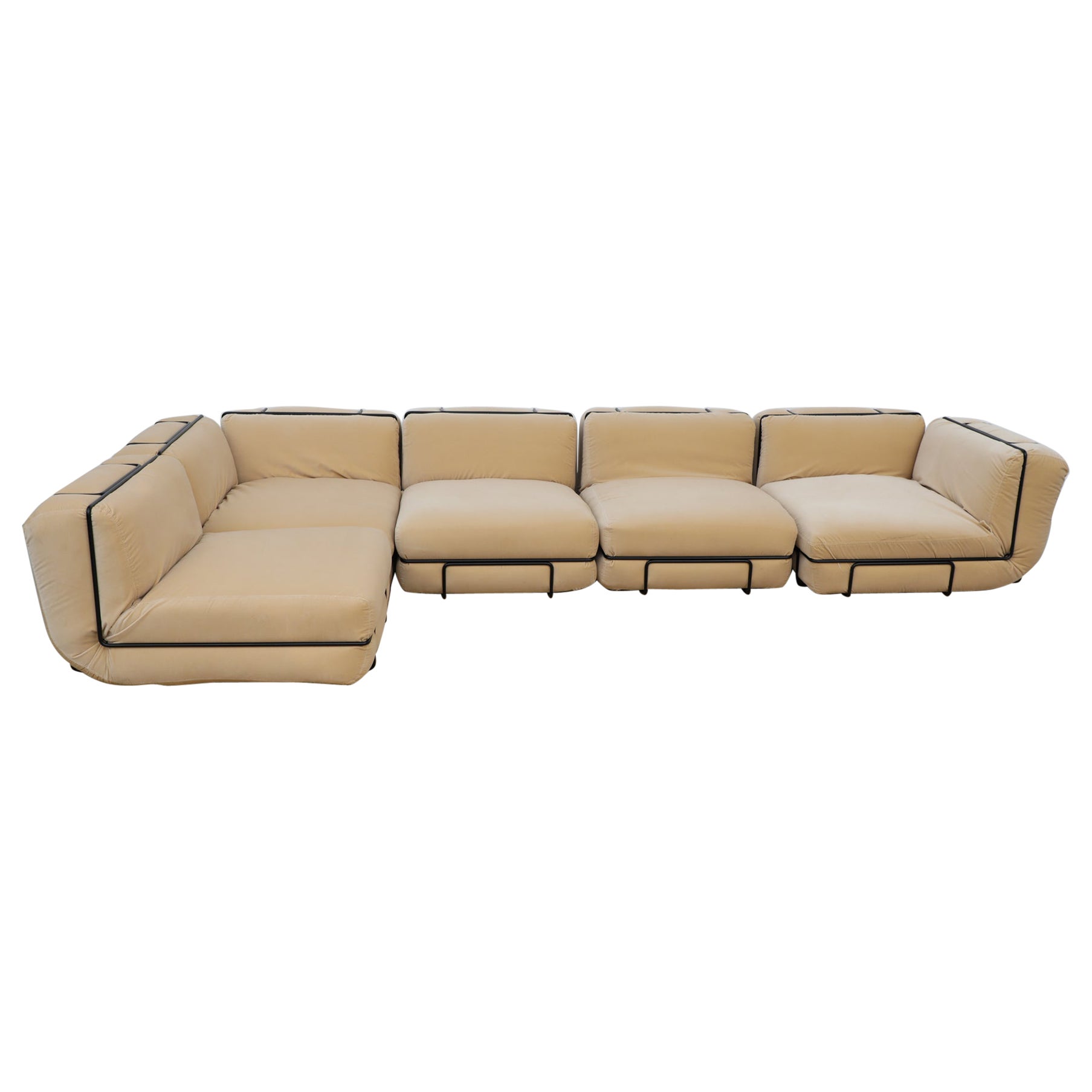 Gijs Bakker Levis Sectional Sofa for Castelijn in Vanilla Velvet