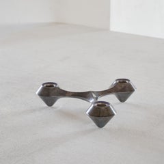 Seltener Kerzenhalter aus patiniertem Silber und Emaille von Gijs Bakker für Keltum, 1963