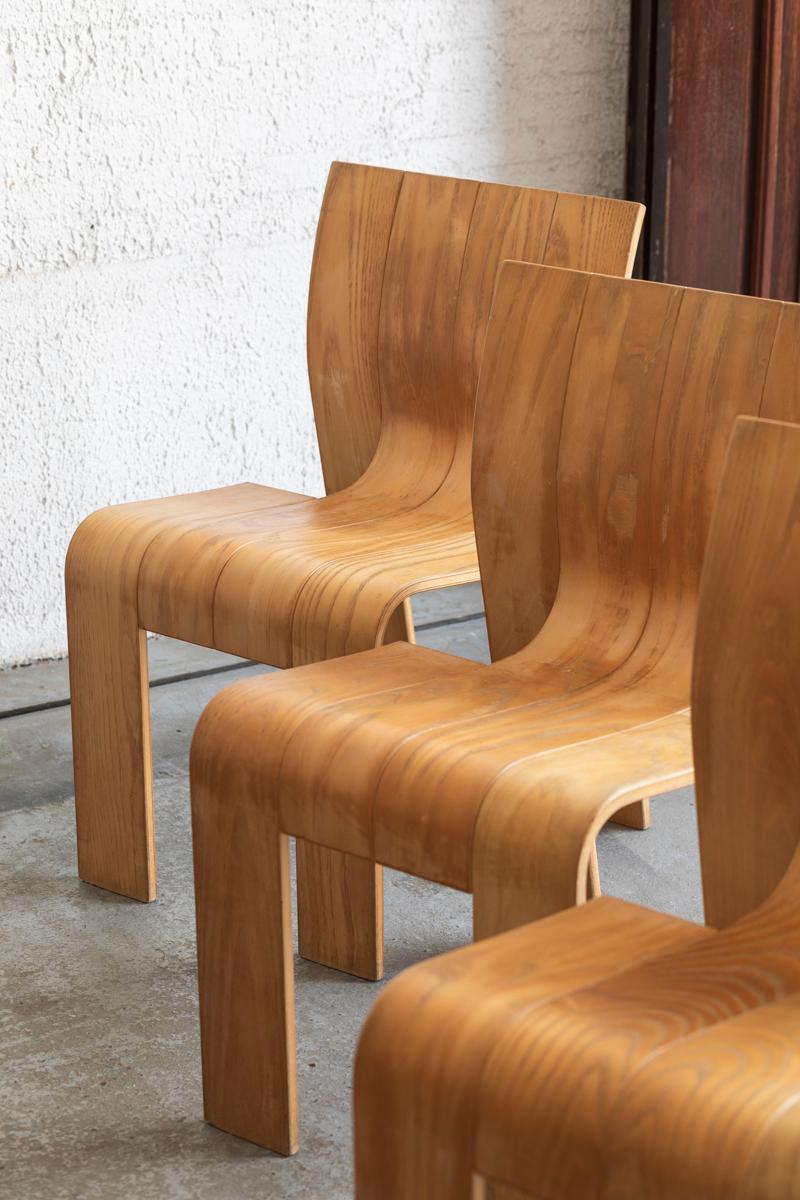 Gijs Bakker ‘Strip’ Dining Chairs for Castelyn, Dutch design, 1970's In Good Condition In Antwerpen, BE