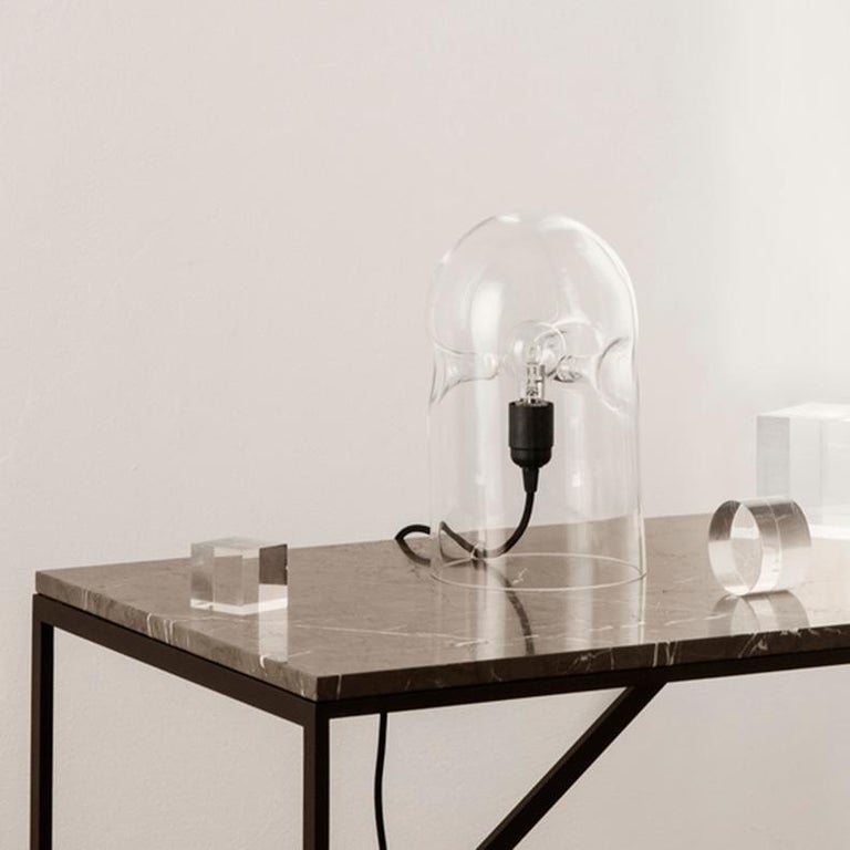Mid-Century Modern Gijs Bakker 'Tripod' Clear Glass Table Lamp by Karakter