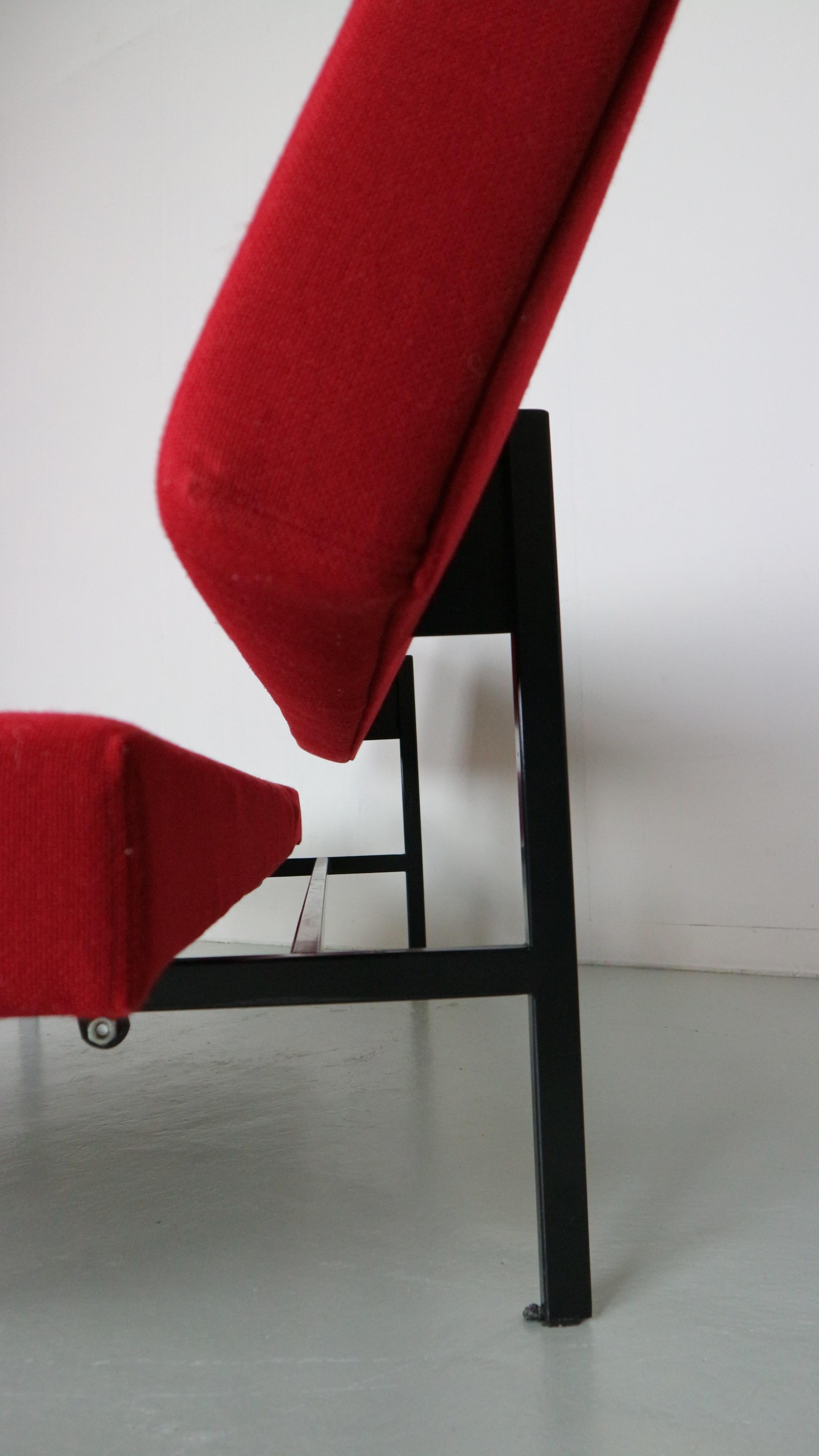 Gijs Van Der Sluis Rotes Sleeper Sofa-Tagesbett Modell 540, 1961 8